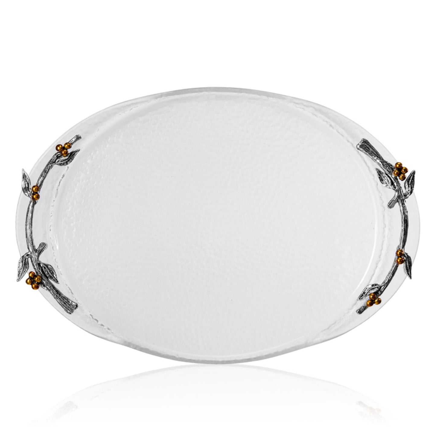 Fitz and Floyd Natures Greeting Clear Glass Tray