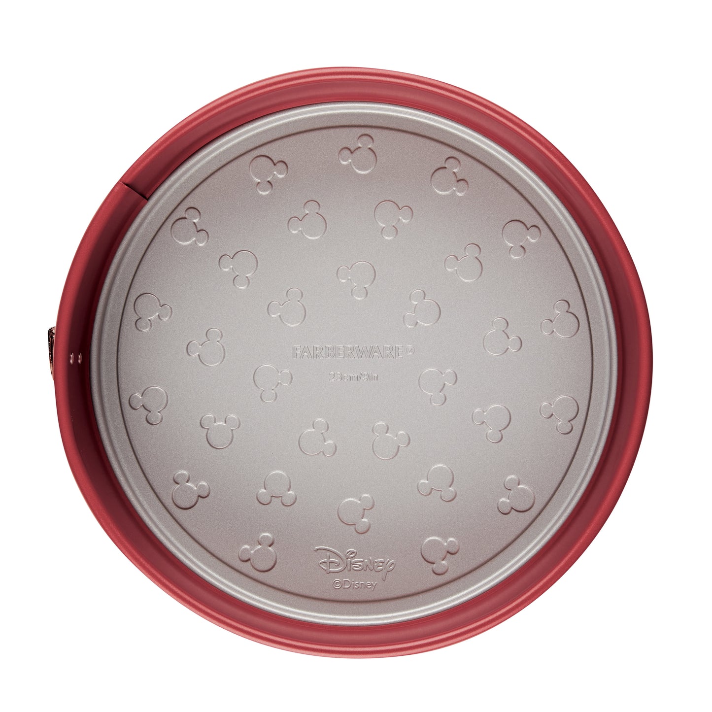 Farberware Disney Bake with Mickey Mouse 9 Inch Nonstick Round Springform Pan, Dishwasher Safe and Oven Safe to 450°F, Red