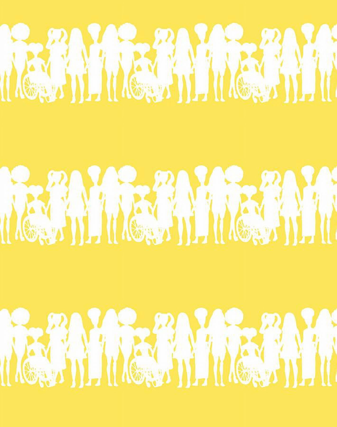Fashionista Silhouettes Stripe Removable Vinyl Wallpaper by Barbie- Daffodil