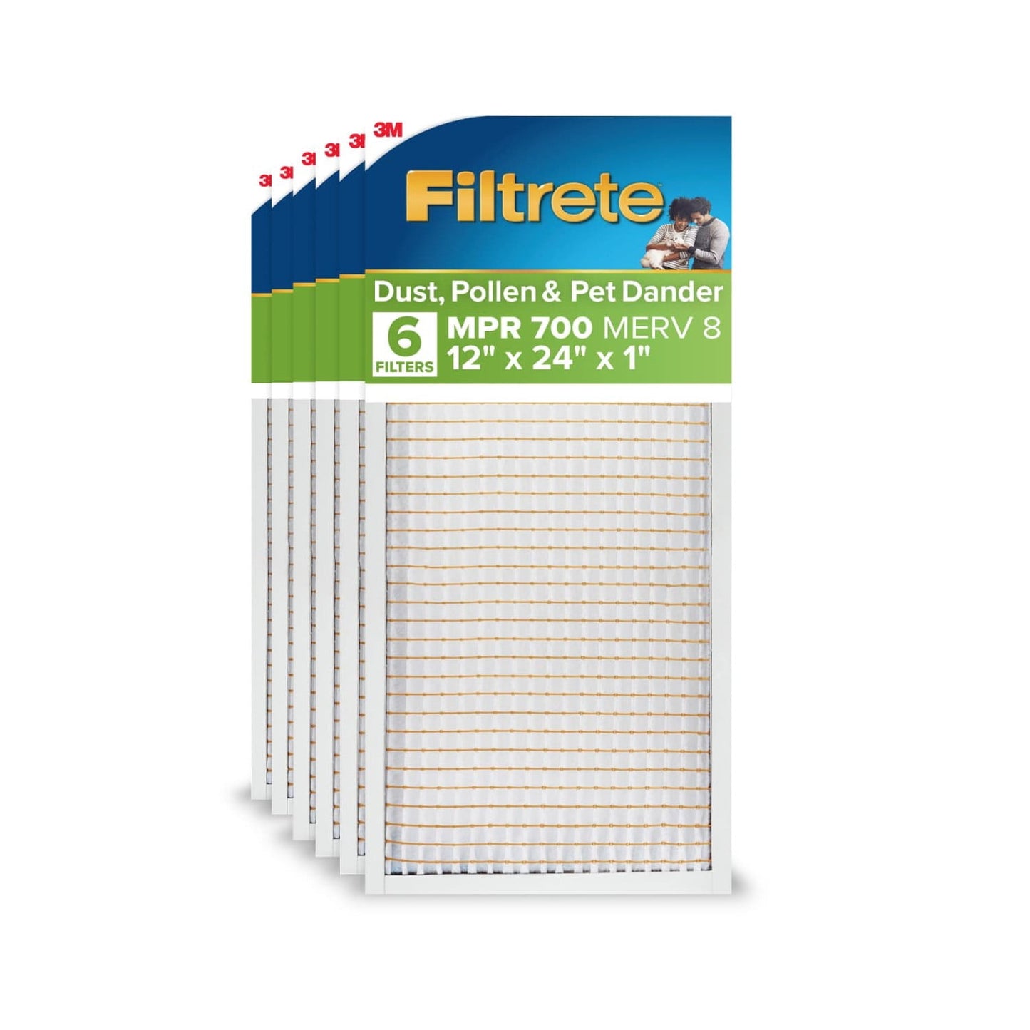 Filtrete 12x24x1 HVAC Furnace Air Filter, MPR 700 MERV 8, Dust, Pollen, and Pet Dander Reduction, 12 Pack