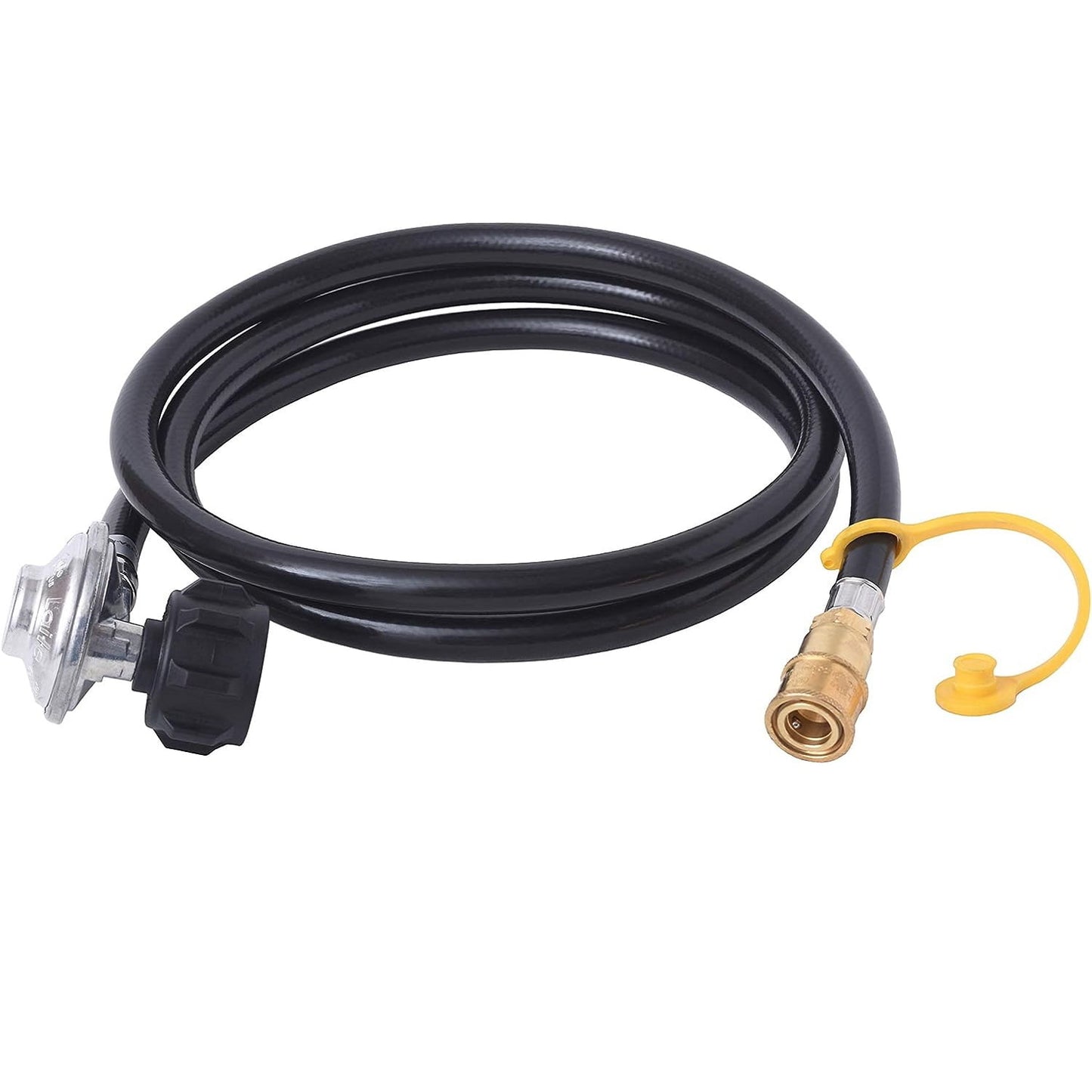 Flame King 8FT 90° Low-Pressure Propane Regulator Quick Connect Hose for RVs, Grills & Heaters