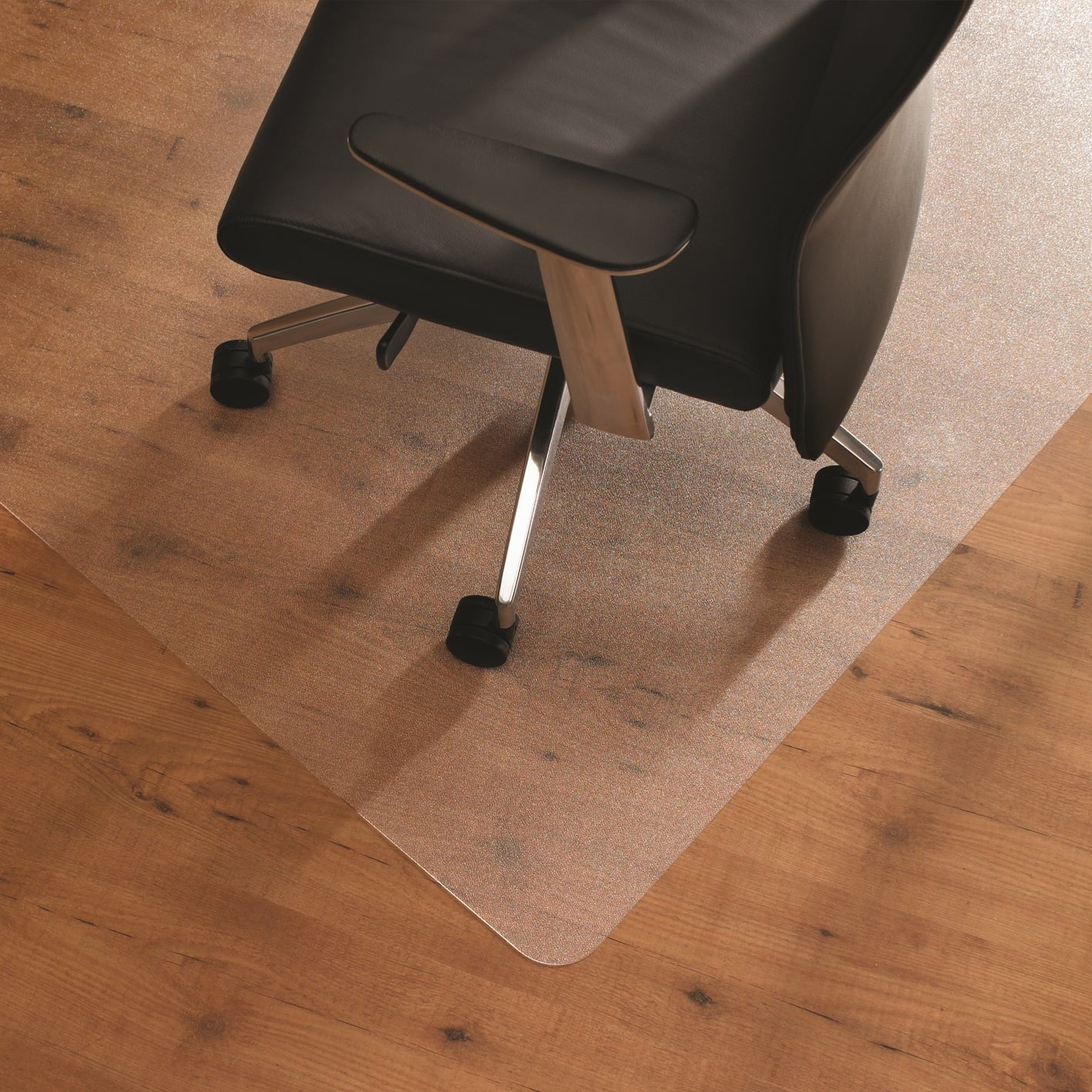 Floortex® Polycarbonate Corner Workstation Chair Mat Hard Floor 48" x 60"