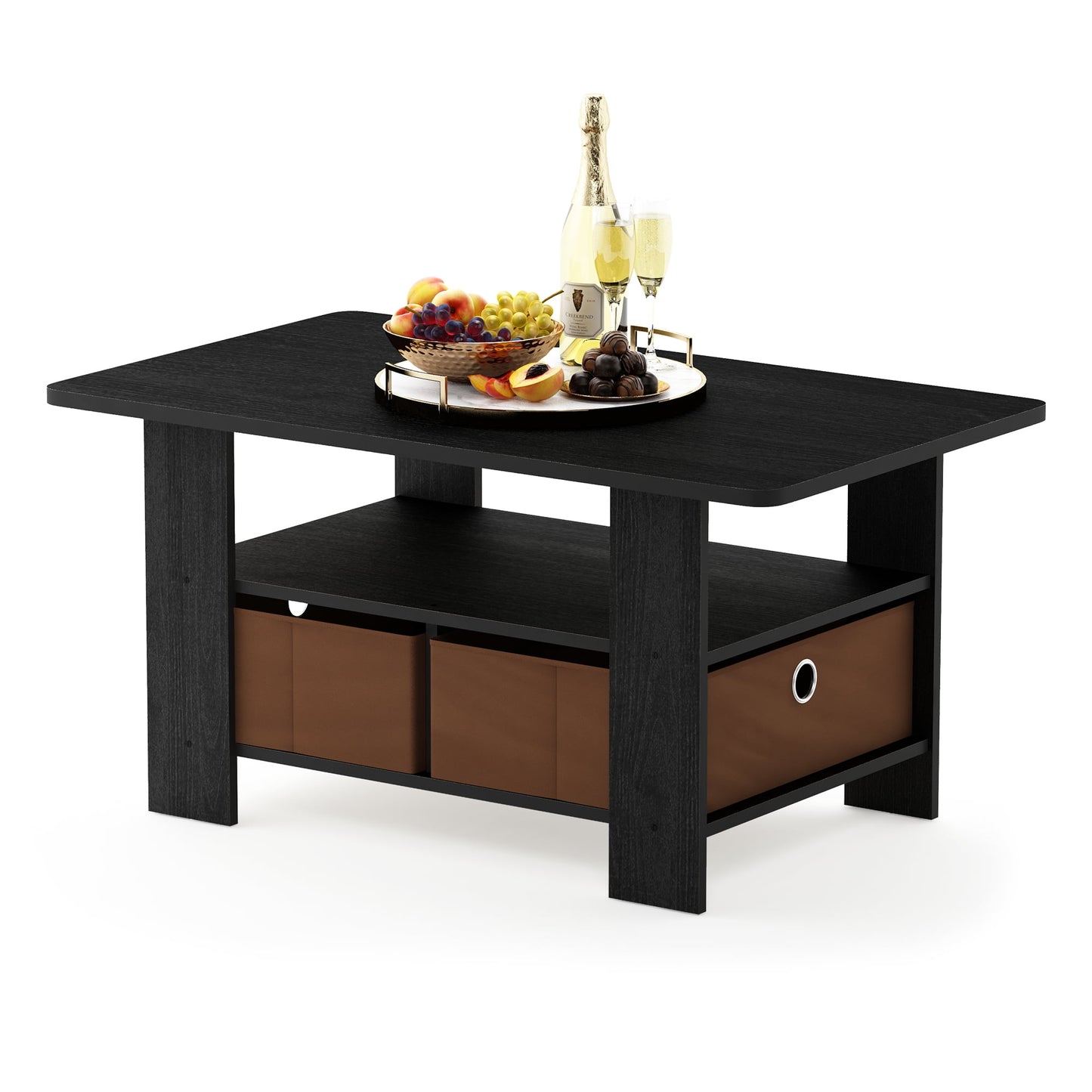 Furinno Mesa de Centro Andrey con Cajón, Americano/marrón Medio 11158AM/MBR