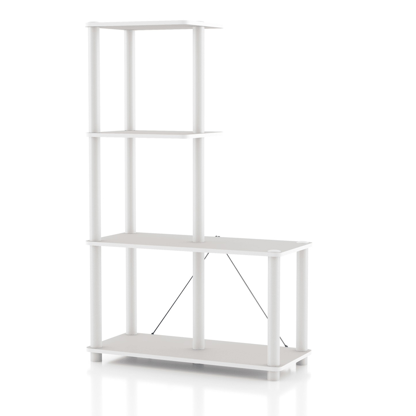 Furniture of America Brooks Adult Open Display Shelf Bookcase, 4-Cube Shelves, Greige