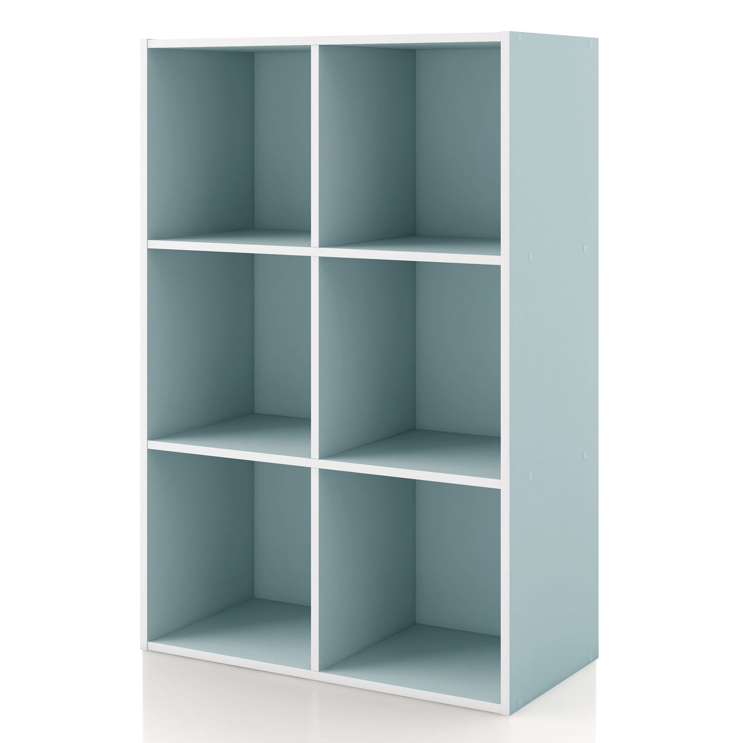 Furniture of America Brooks Stackable 6-Cube Wood Light Pink Kids Bookcase