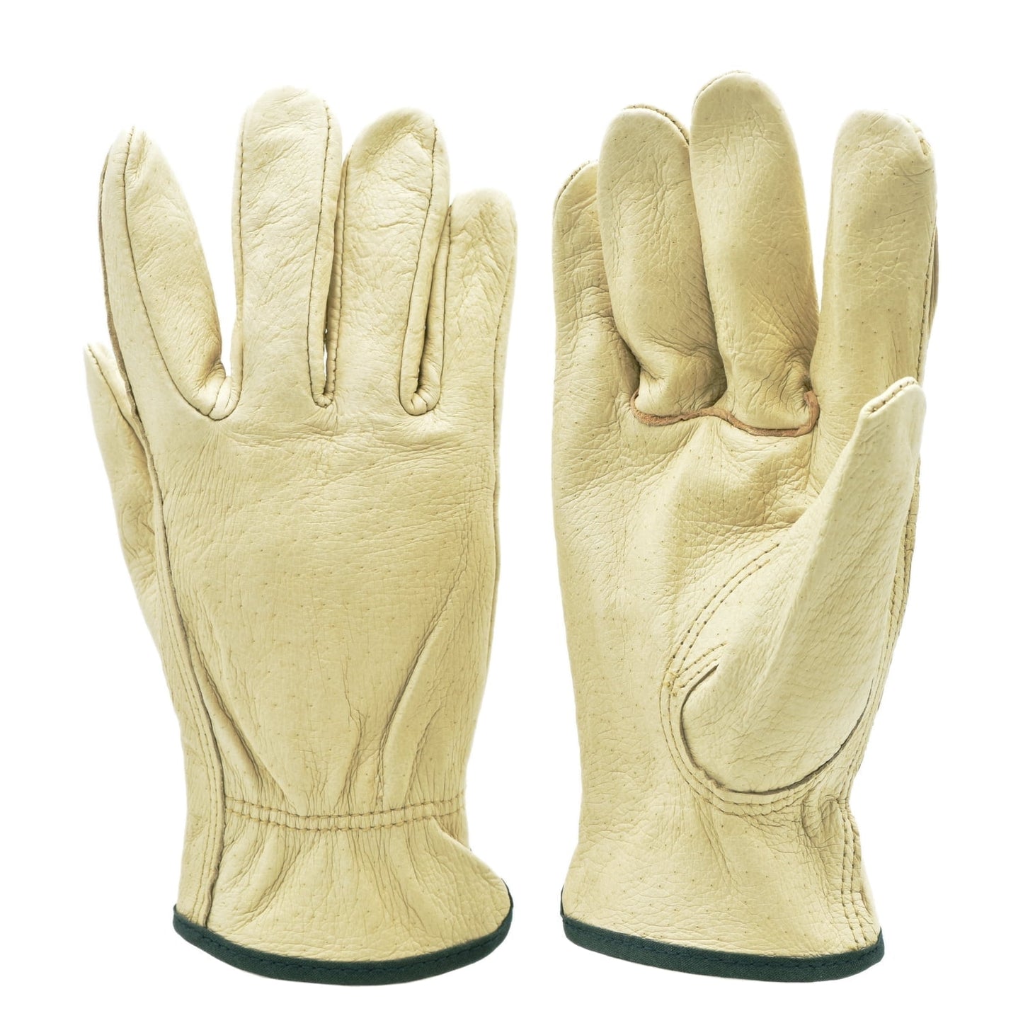 G & F Products Workwear Safety Gloves Cold Weather Red Fleece Lined Safety Cuff Pig Skin Leather 3 Pair Pack L