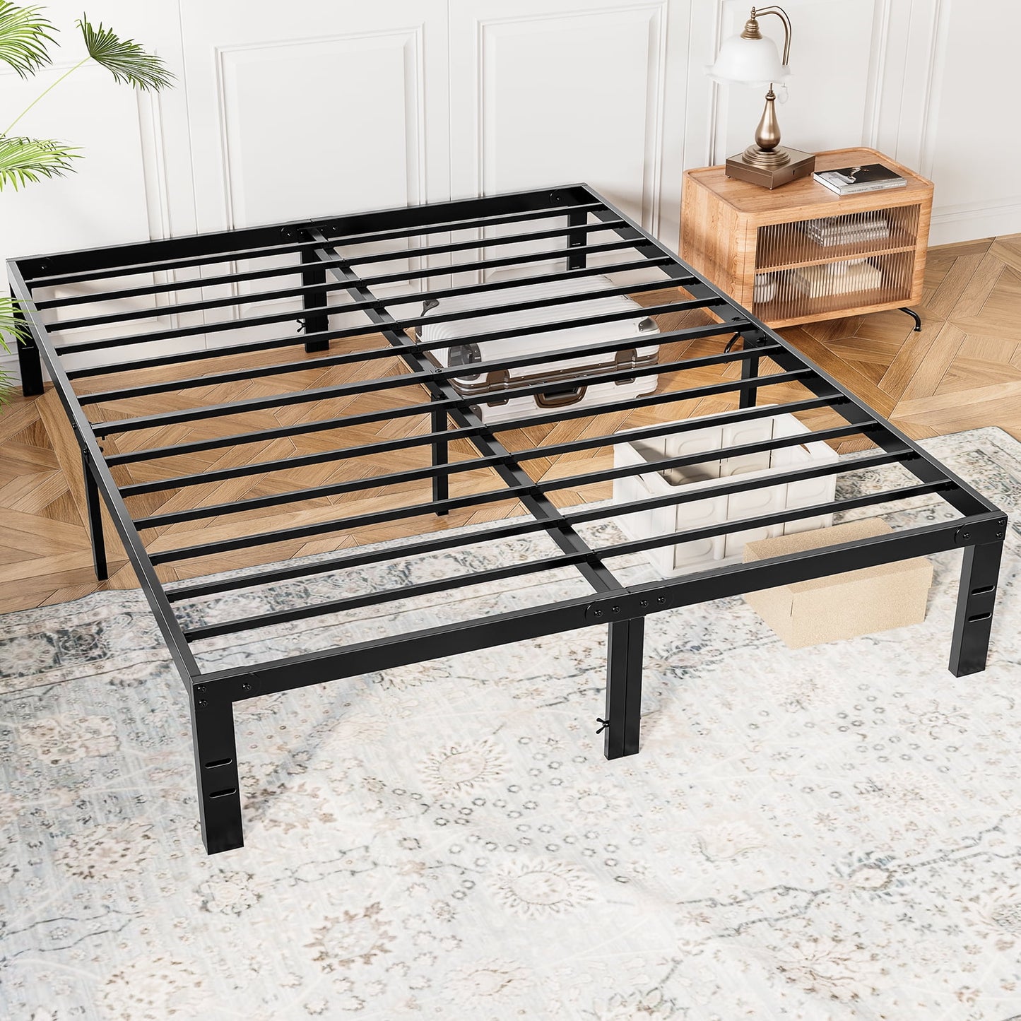 Gianna Sturdy Metal Platform Bed Frame - King Size with 14" Under Bed Storage Space, Durable and Easy Assembly