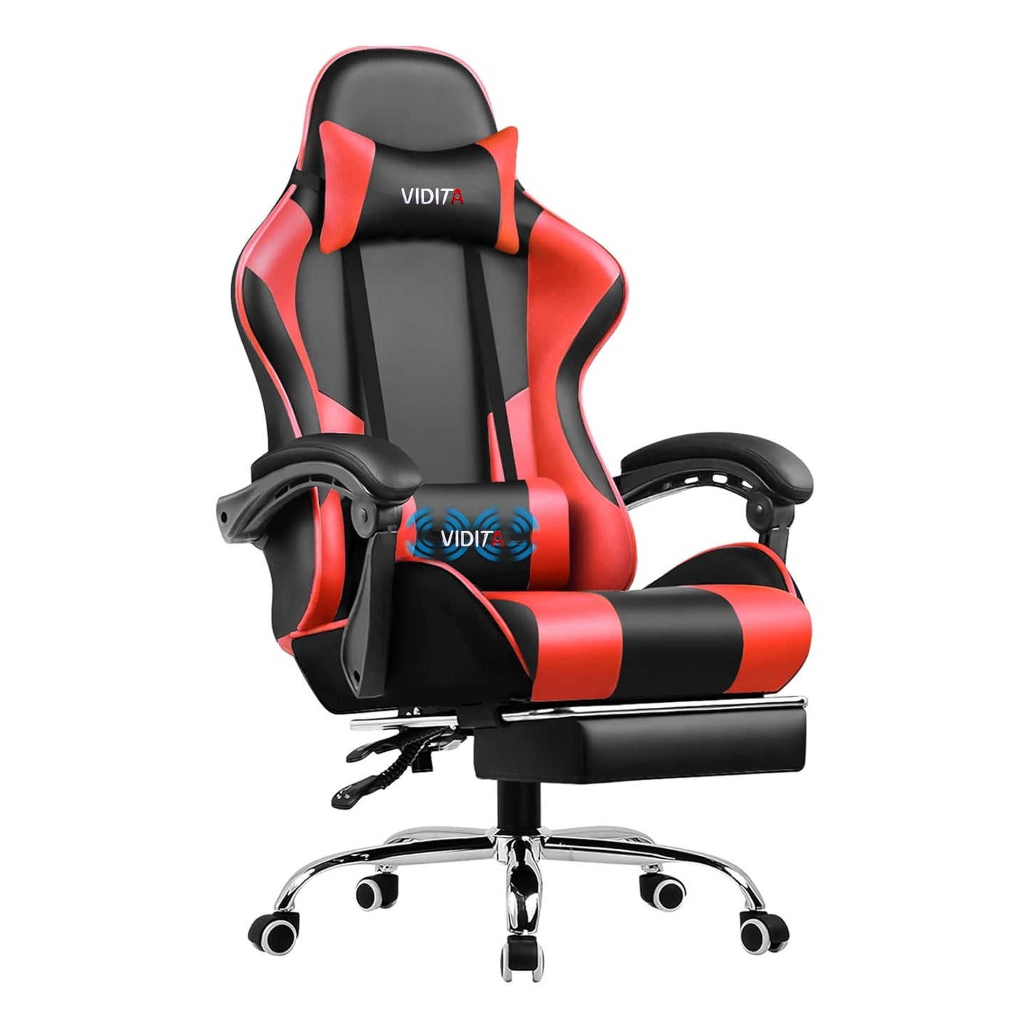 Alvantor Ergonomic Gaming Chair with Massage Lumbar Support, Footrest, High Back, Black Red