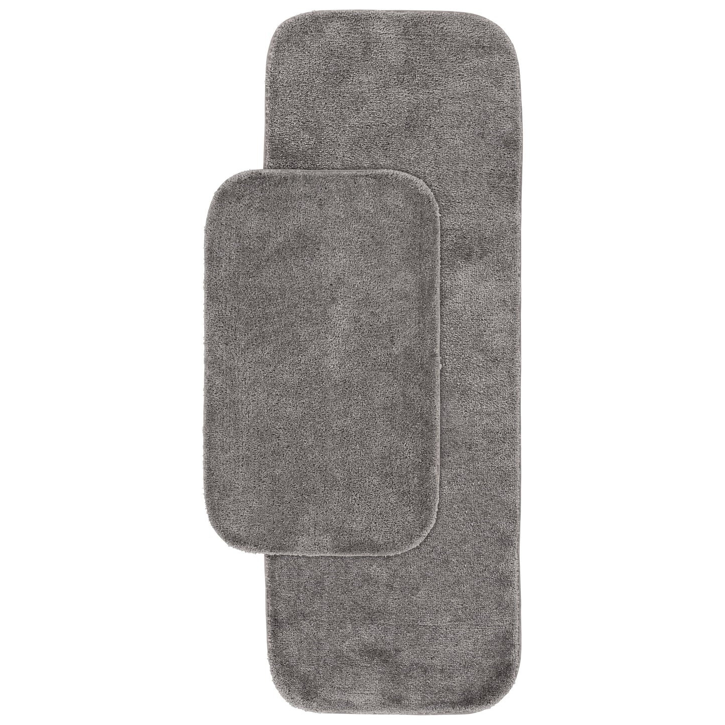 Garland Alfombra Tradicional Lavable Juego de Alfombras de Baño, Juego de 2 Piezas (Alfombra de Baño de 21"x34" y Pasillo de 22"x60") Gris Medio