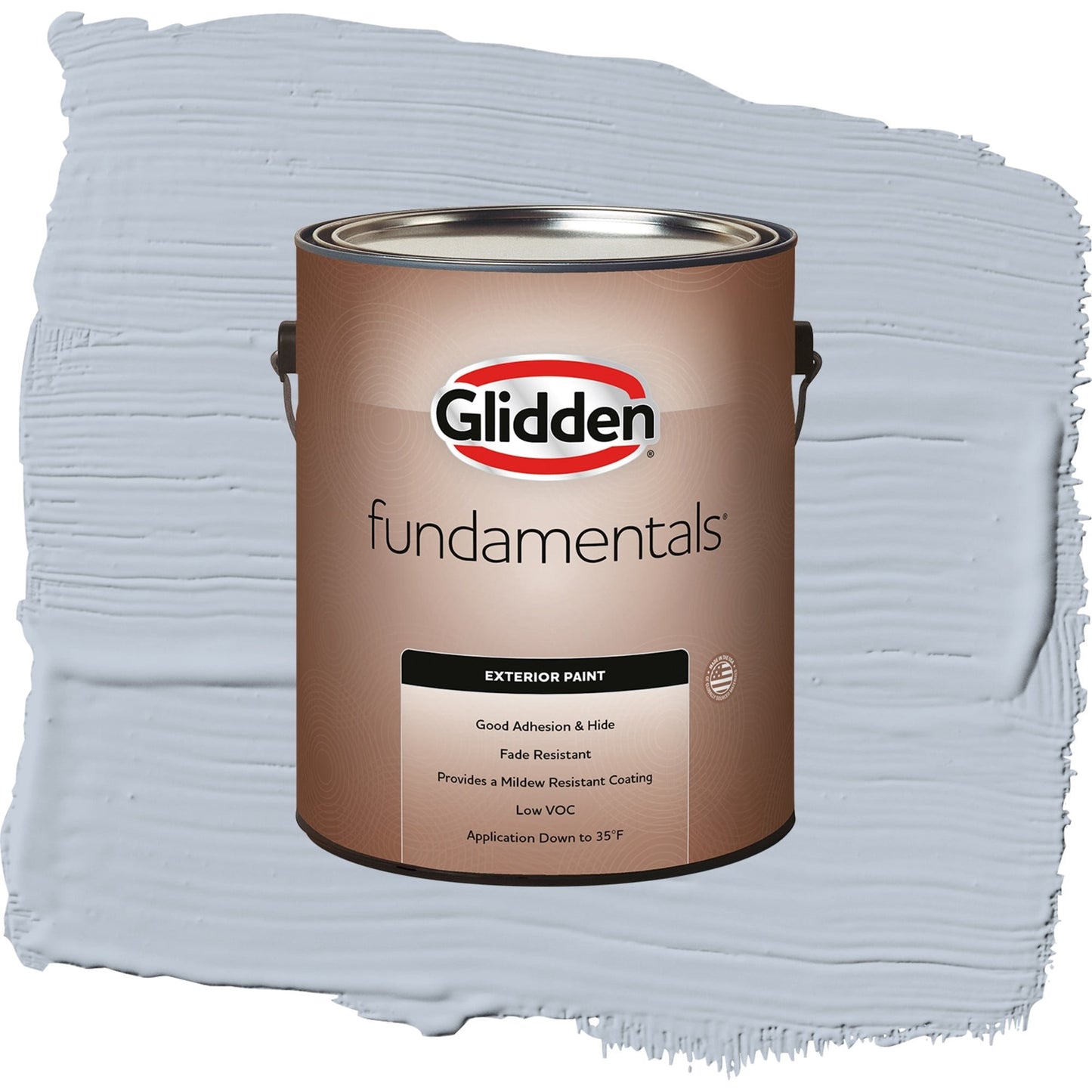 Glidden Fundamentals Blue Dolphin / Blue, Semi-Gloss Exterior Paint, 1 Gallon