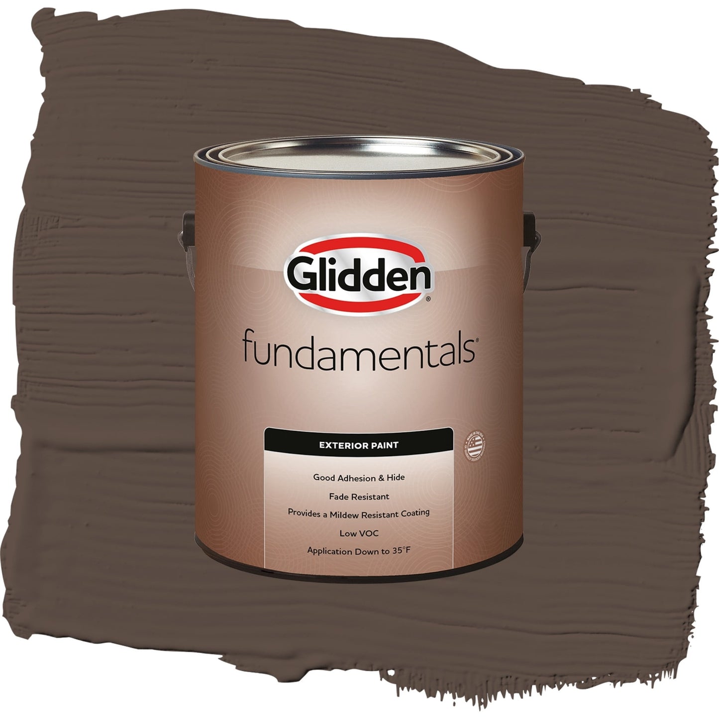 Glidden Fundamentals Sarsaparilla / Brown, Satin Exterior Paint, 1 Gallon