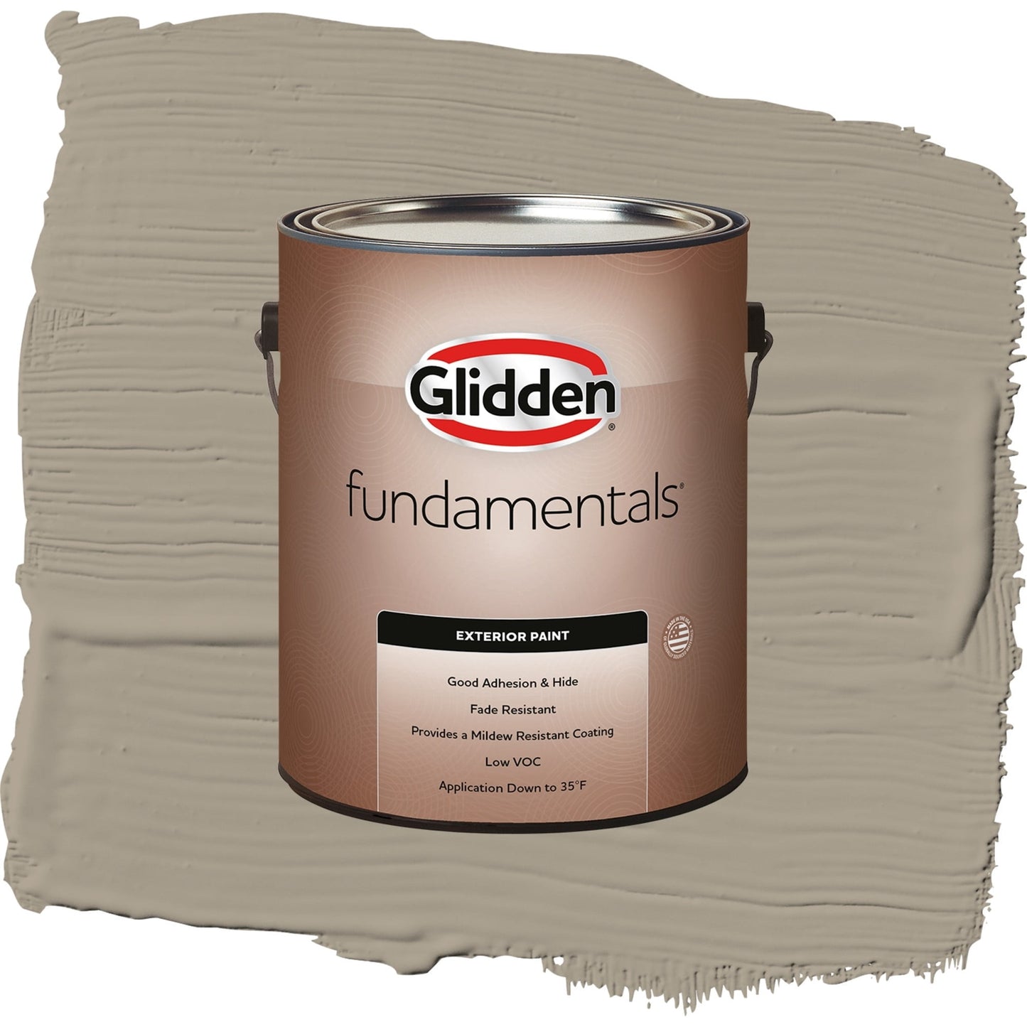Glidden Fundamentals Stonehenge Greige / Gray, Semi-Gloss Exterior Paint, 1 Gallon