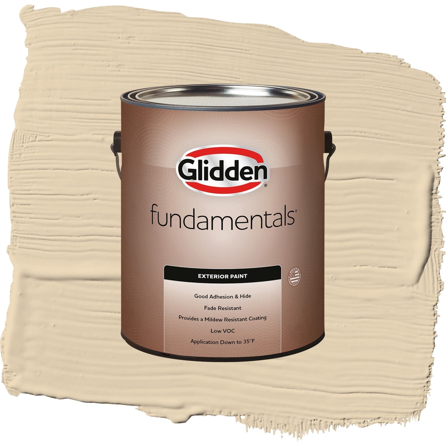 Glidden Fundamentals Almond Cream / Beige, Flat Exterior Paint, 1 Gallon
