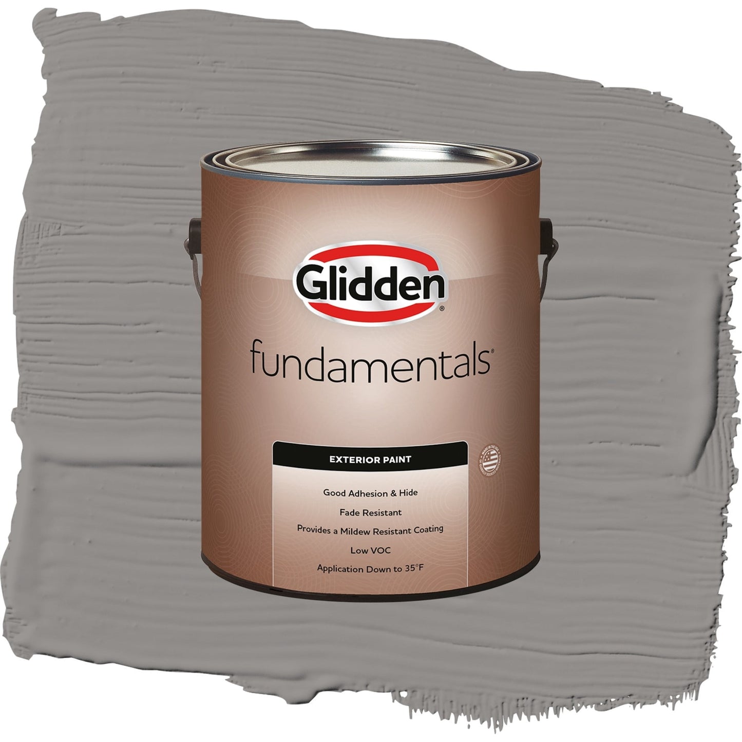 Glidden Fundamentals Antique Silver / Grey, Flat Exterior Paint, 1 Gallon