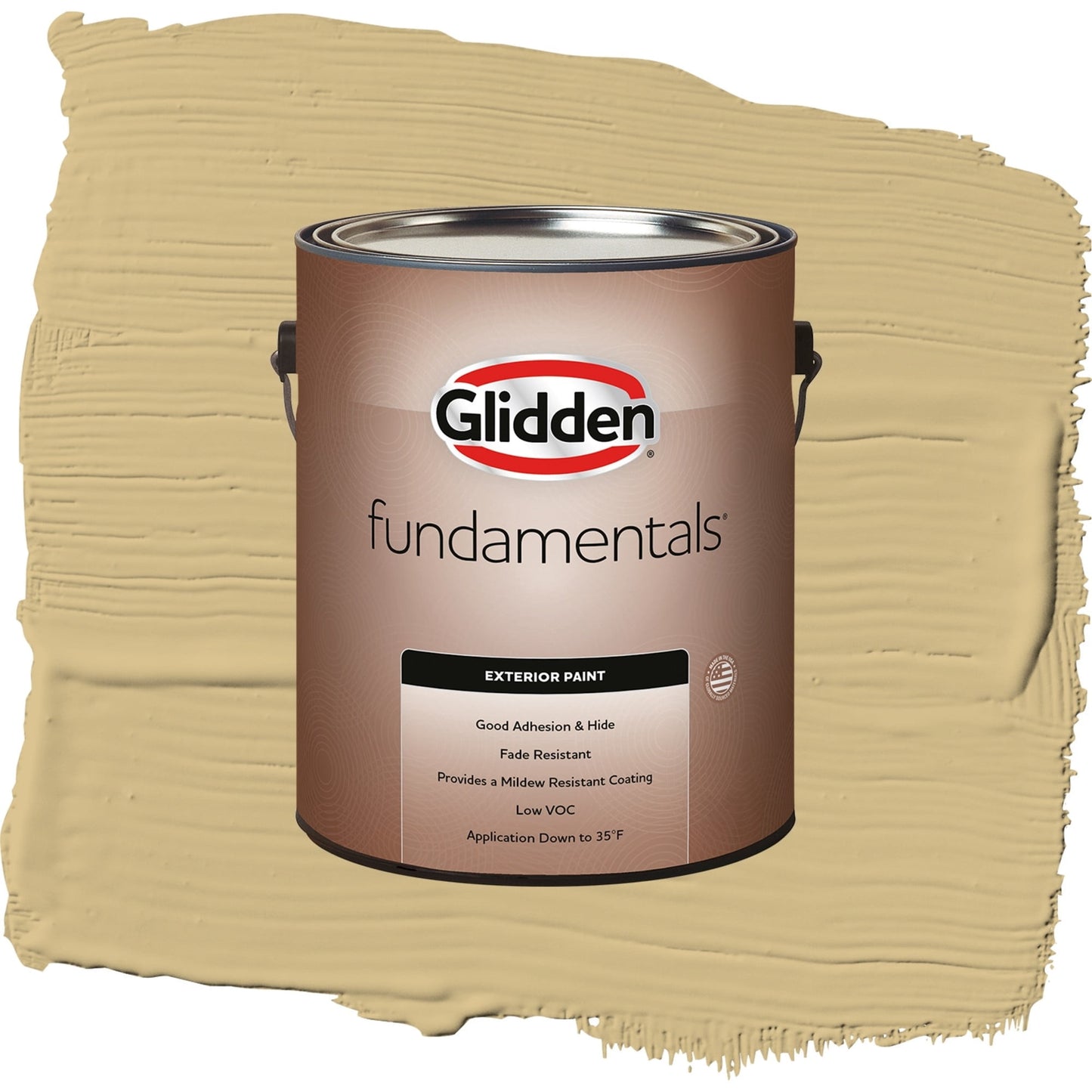 Glidden Fundamentals Appalachian Trail / Yellow, Satin Exterior Paint, 1 Gallon