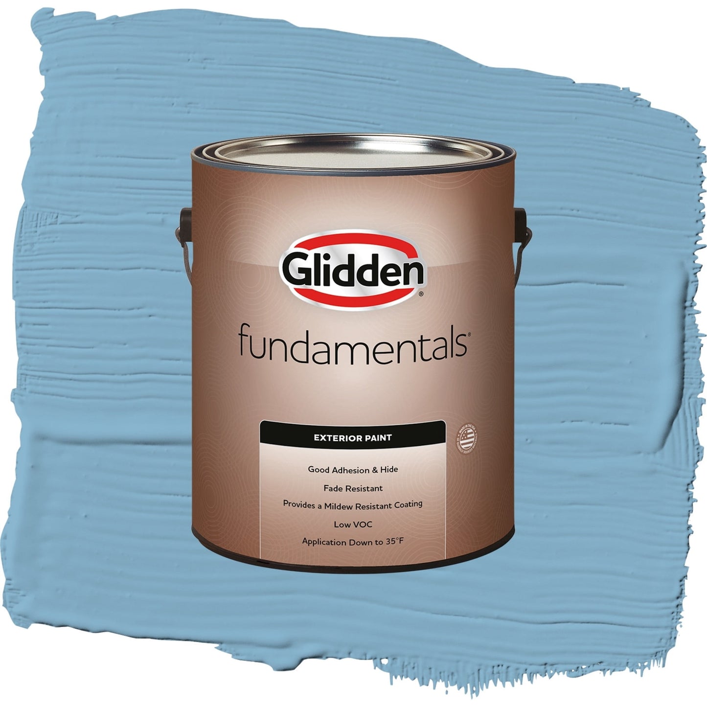 Glidden Fundamentals Arabella / Blue, Flat Exterior Paint, 1 Gallon