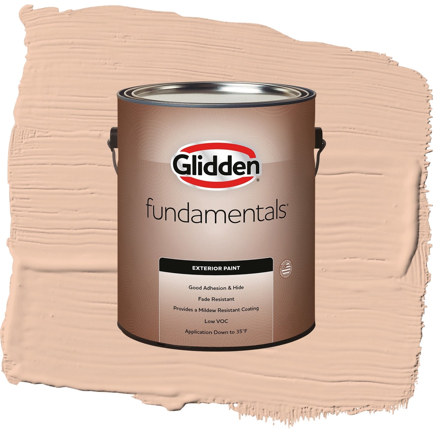Glidden Fundamentals Beach Vibes / Orange, Flat Exterior Paint, 1 Gallon