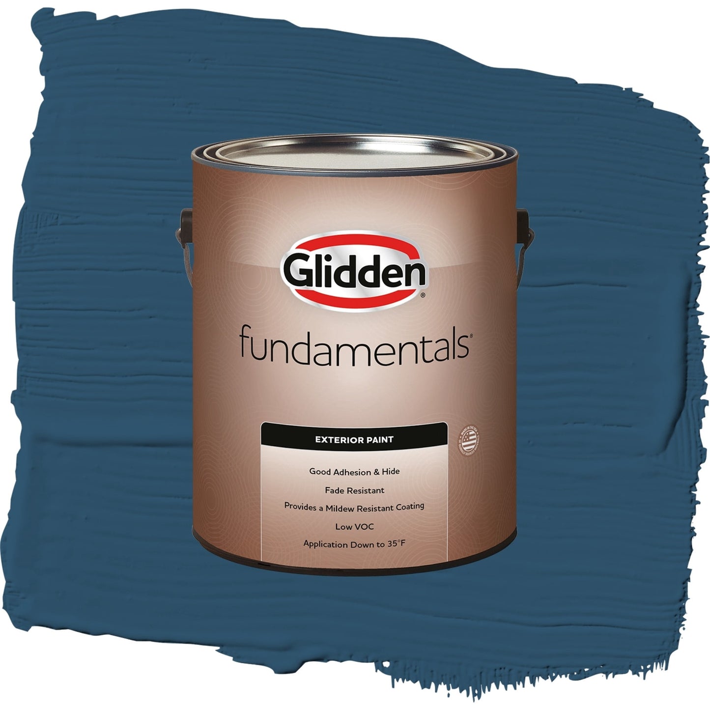 Glidden Fundamentals Blue Lava / Blue, Semi-Gloss Exterior Paint, 1 Gallon