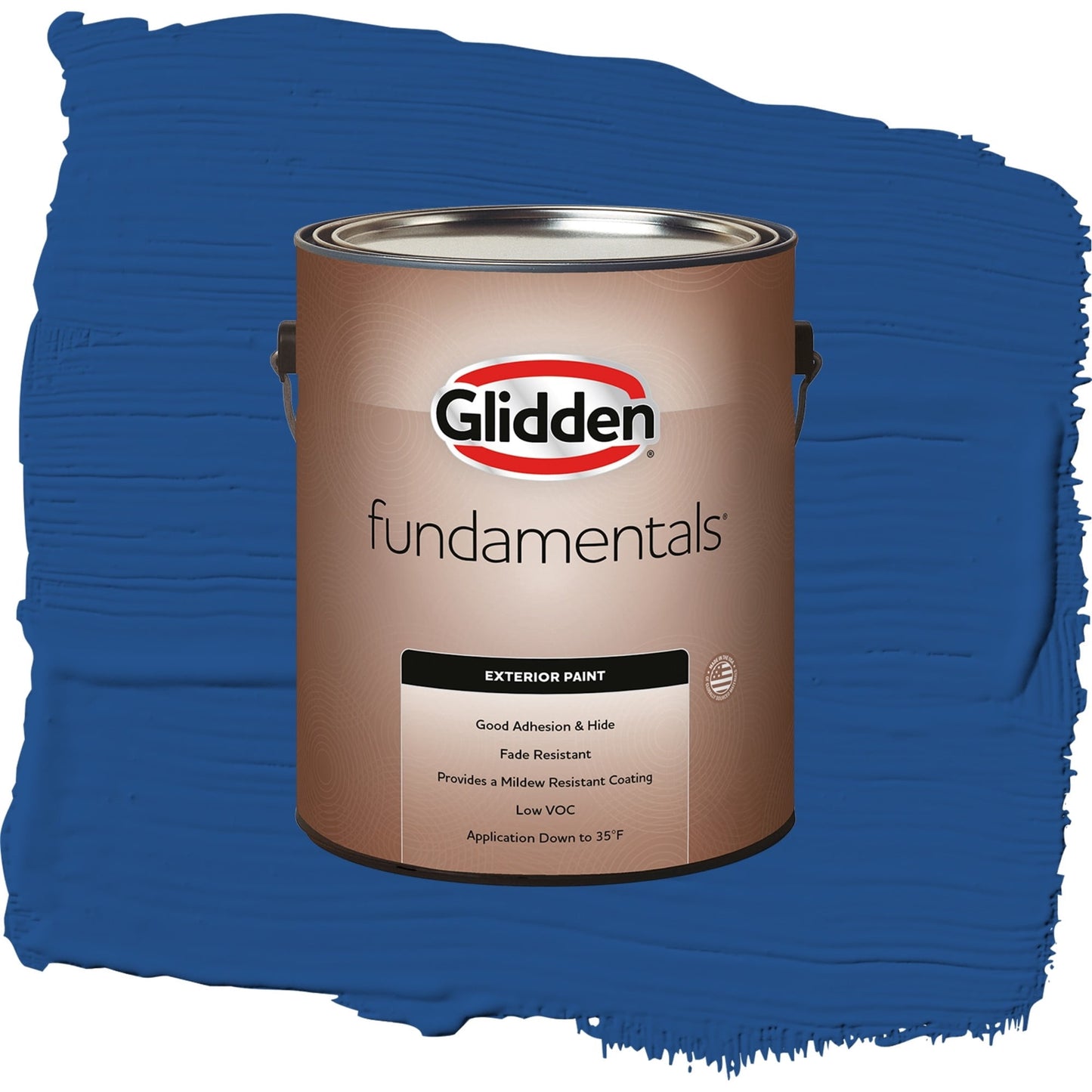 Glidden Fundamentals Brilliant Blue / Blue, Semi-Gloss Exterior Paint, 1 Gallon