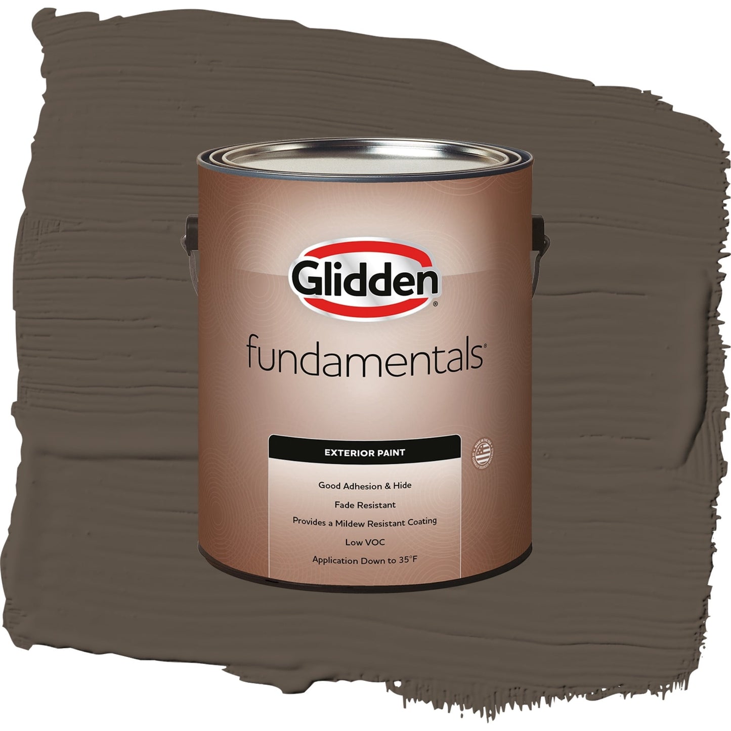Glidden Fundamentals Cabin Fever / Brown, Semi-Gloss Exterior Paint, 1 Gallon