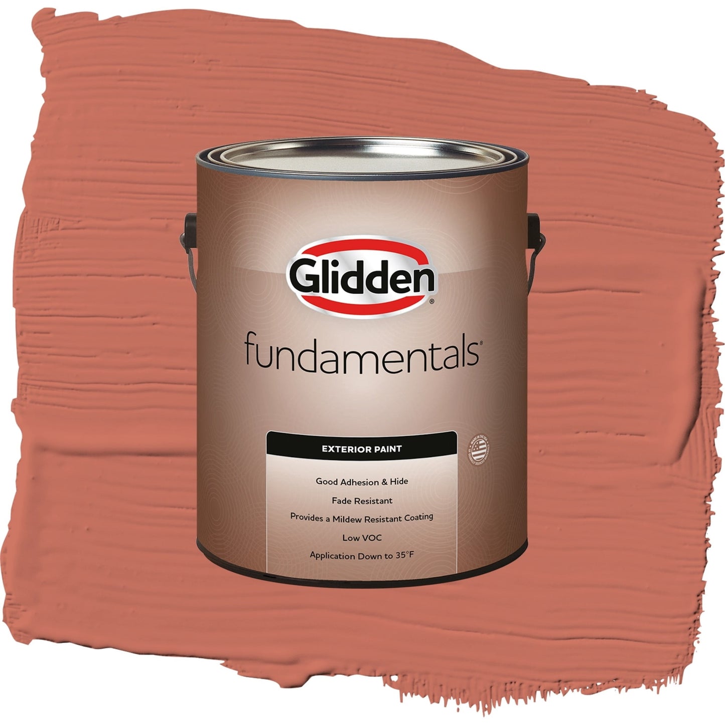 Glidden Fundamentals Cajun Spice / Orange, Flat Exterior Paint, 1 Gallon