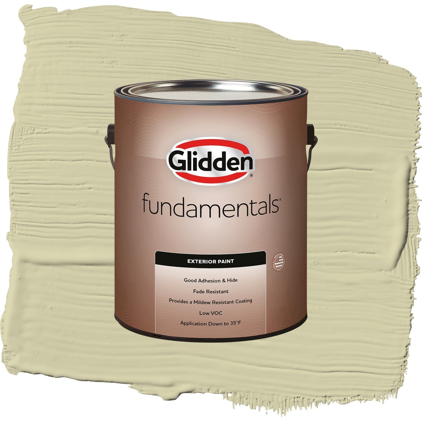Glidden Fundamentals Canary Grass / Green, Flat Exterior Paint, 1 Gallon