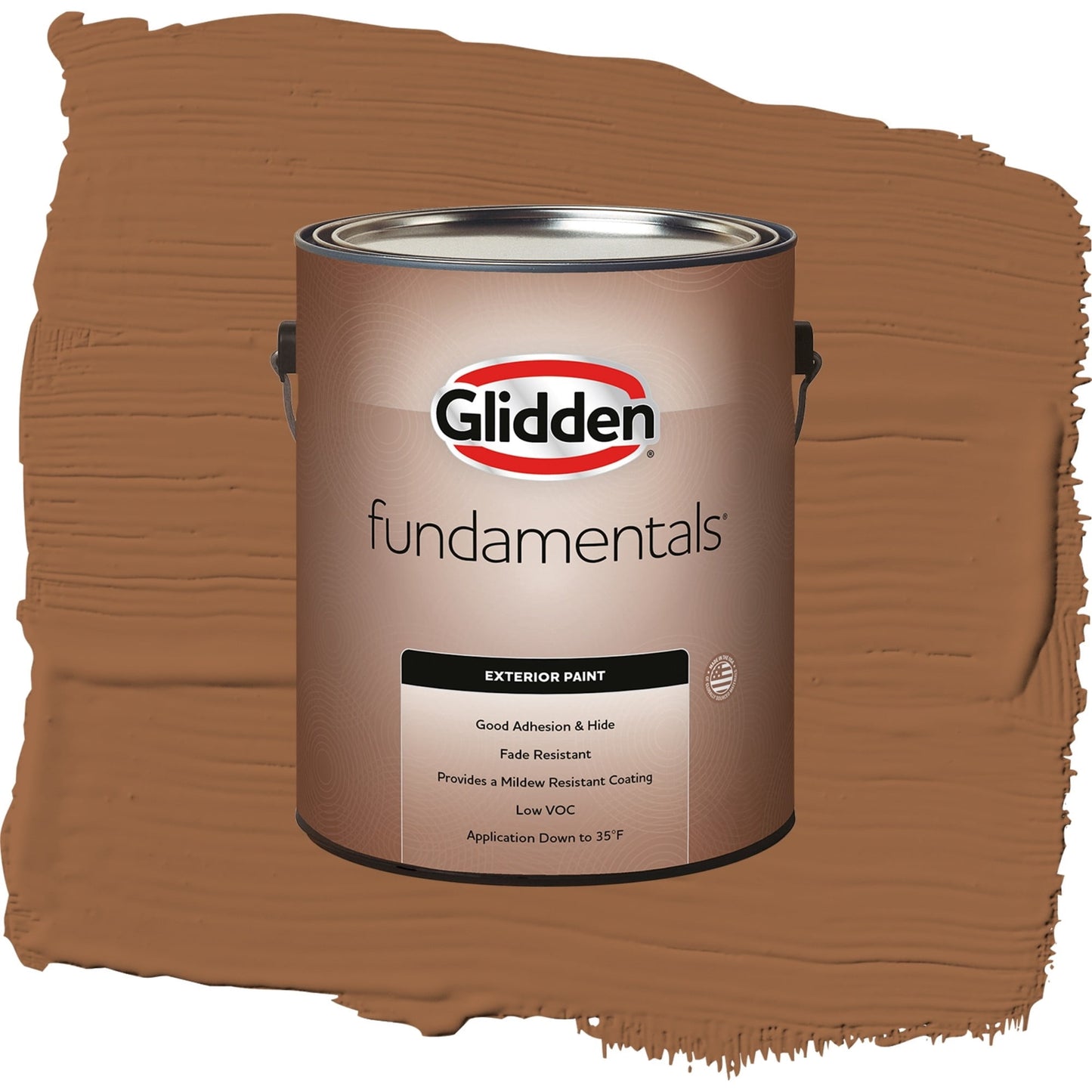 Glidden Fundamentals Cinnamon Stick / Orange, Flat Exterior Paint, 1 Gallon