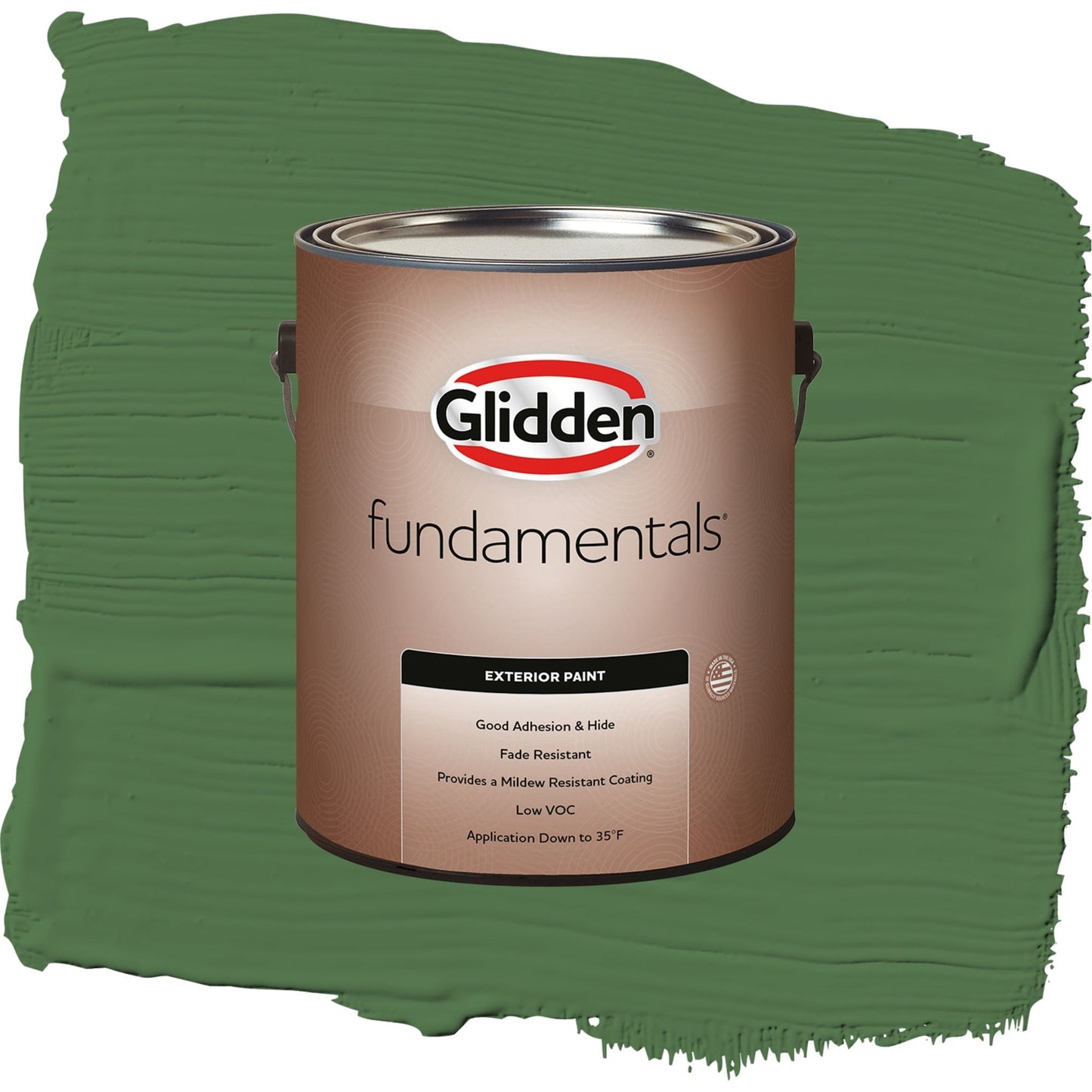 Glidden Fundamentals Clover Leaf / Green, Flat Exterior Paint, 1 Gallon