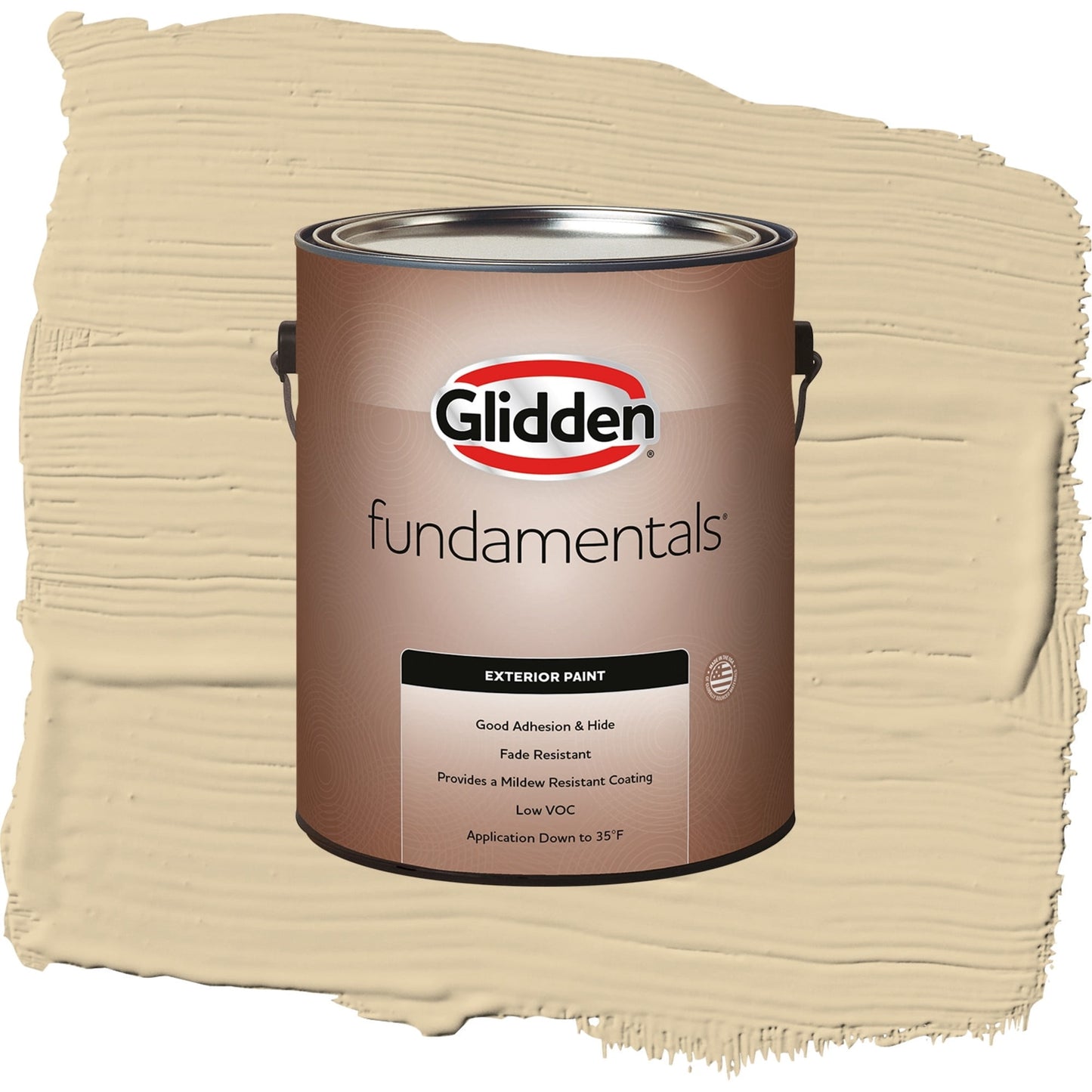Glidden Fundamentals Cookie Dough / Beige, Flat Exterior Paint, 1 Gallon