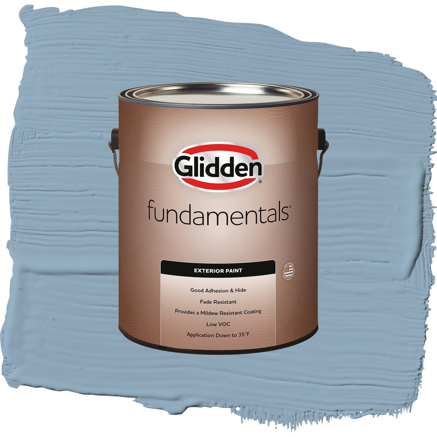 Glidden Fundamentals Dresden Dream / Blue, Flat Exterior Paint, 1 Gallon