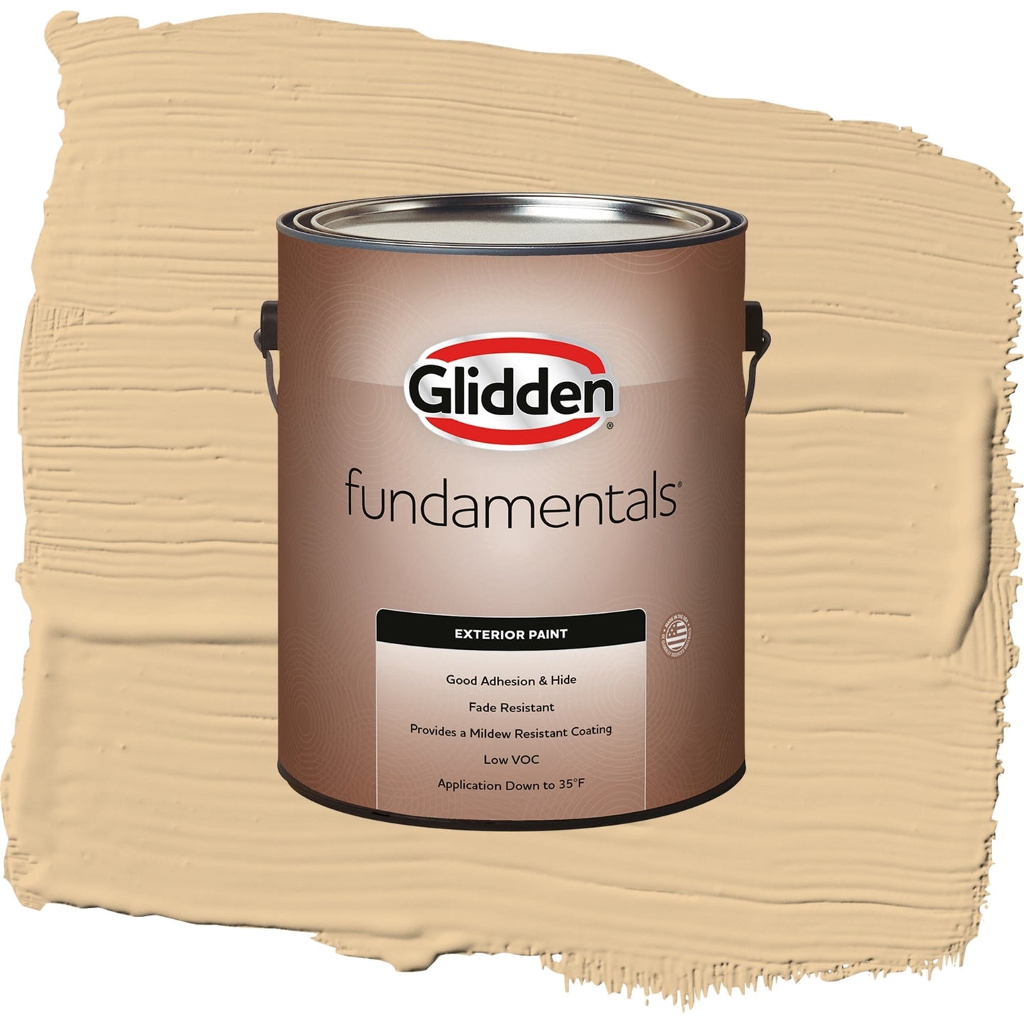 Glidden Fundamentals Faint Fawn / Yellow, Satin Exterior Paint, 1 Gallon