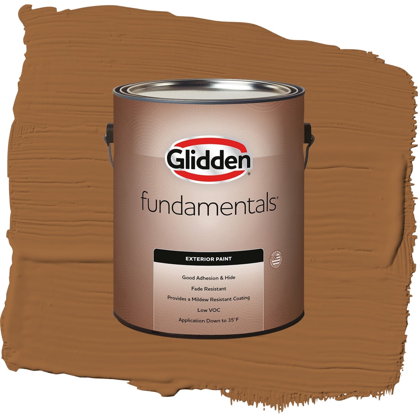 Glidden Fundamentals Ginger / Orange, Flat Exterior Paint, 1 Gallon