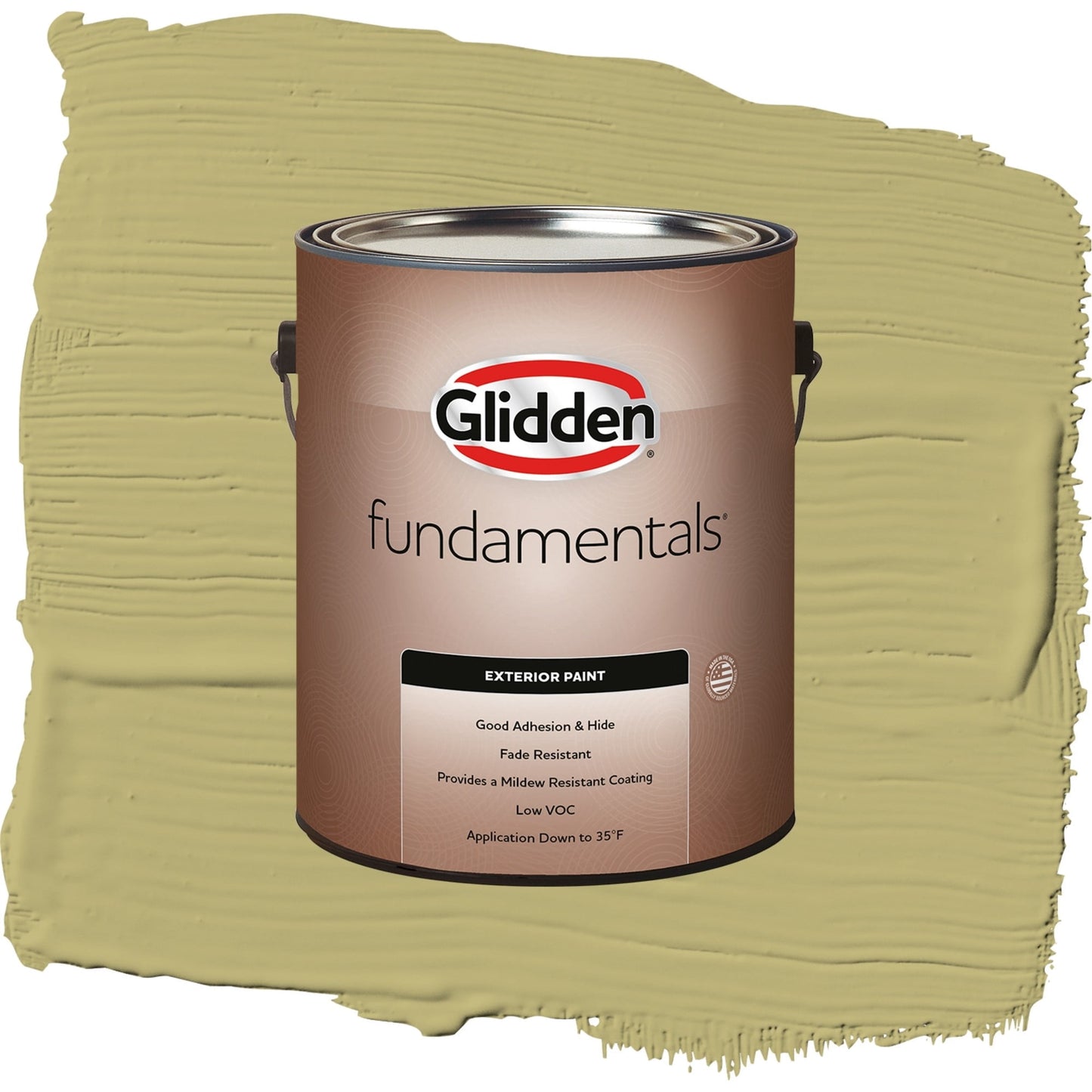Glidden Fundamentals Gracious Glow / Green, Satin Exterior Paint, 1 Gallon