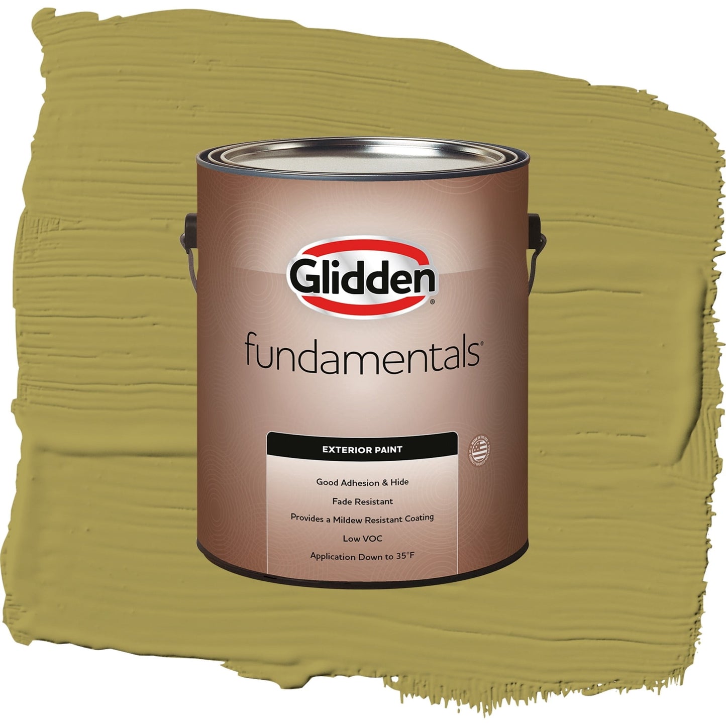 Glidden Fundamentals Gremlin / Green, Satin Exterior Paint, 1 Gallon