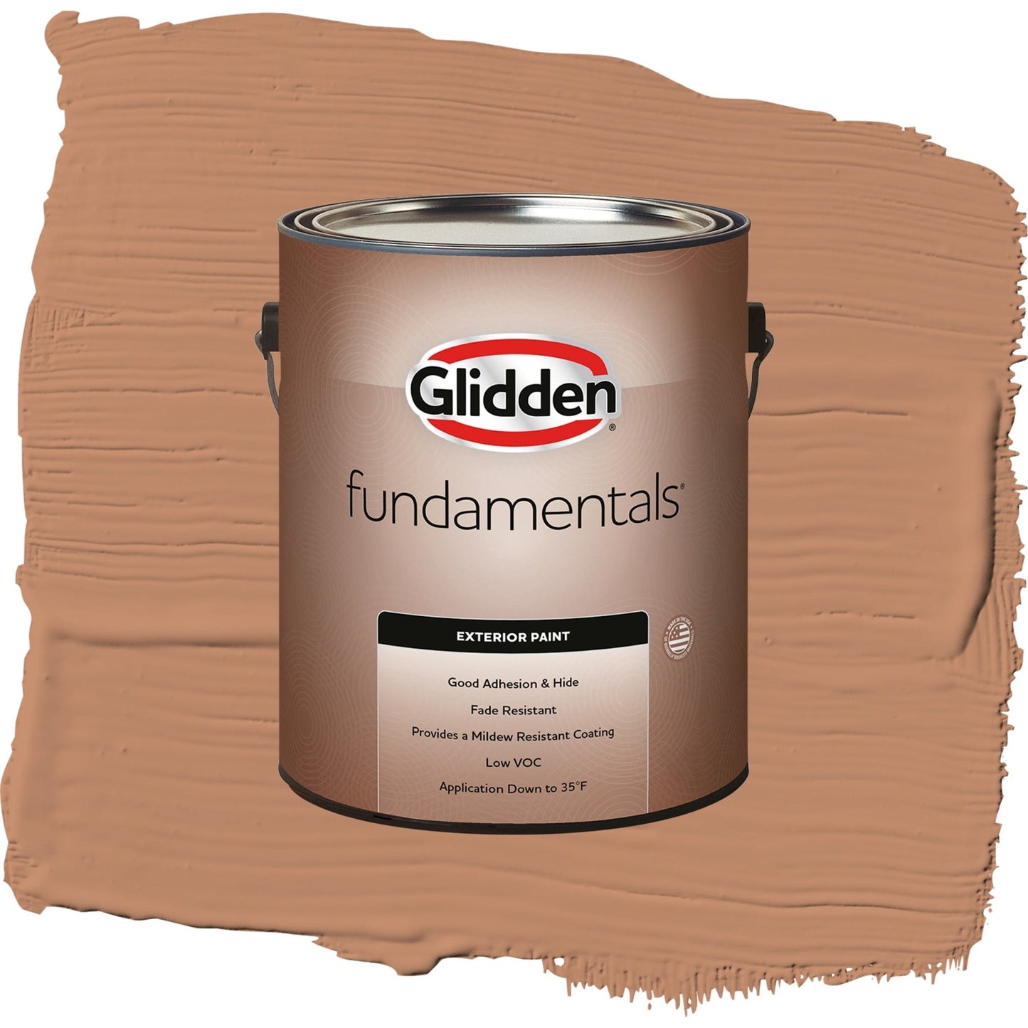 Glidden Fundamentals Honey Graham / Orange, Semi-Gloss Exterior Paint, 1 Gallon
