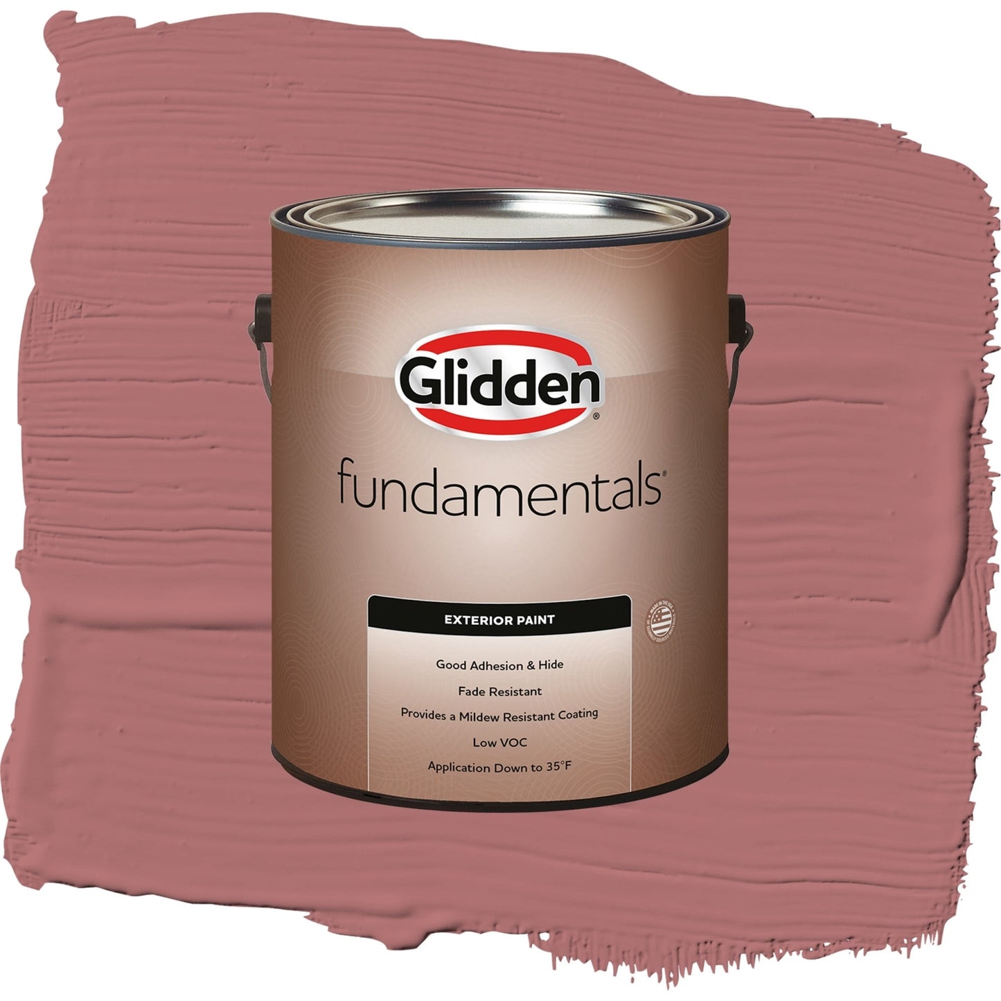 Glidden Fundamentals Horizon Glow / Red, Flat Exterior Paint, 1 Gallon