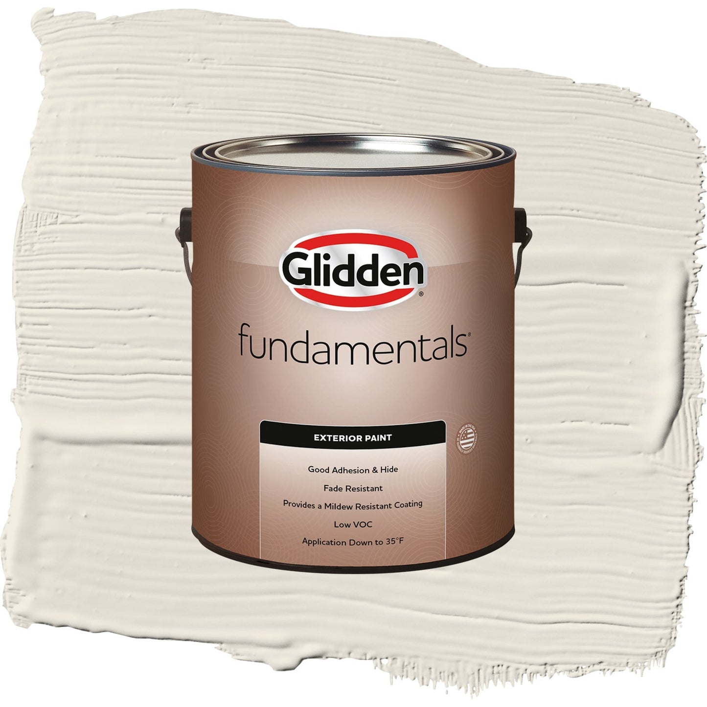 Glidden Fundamentals Hourglass / Off-White Satin Exterior Paint, 1 Gallon