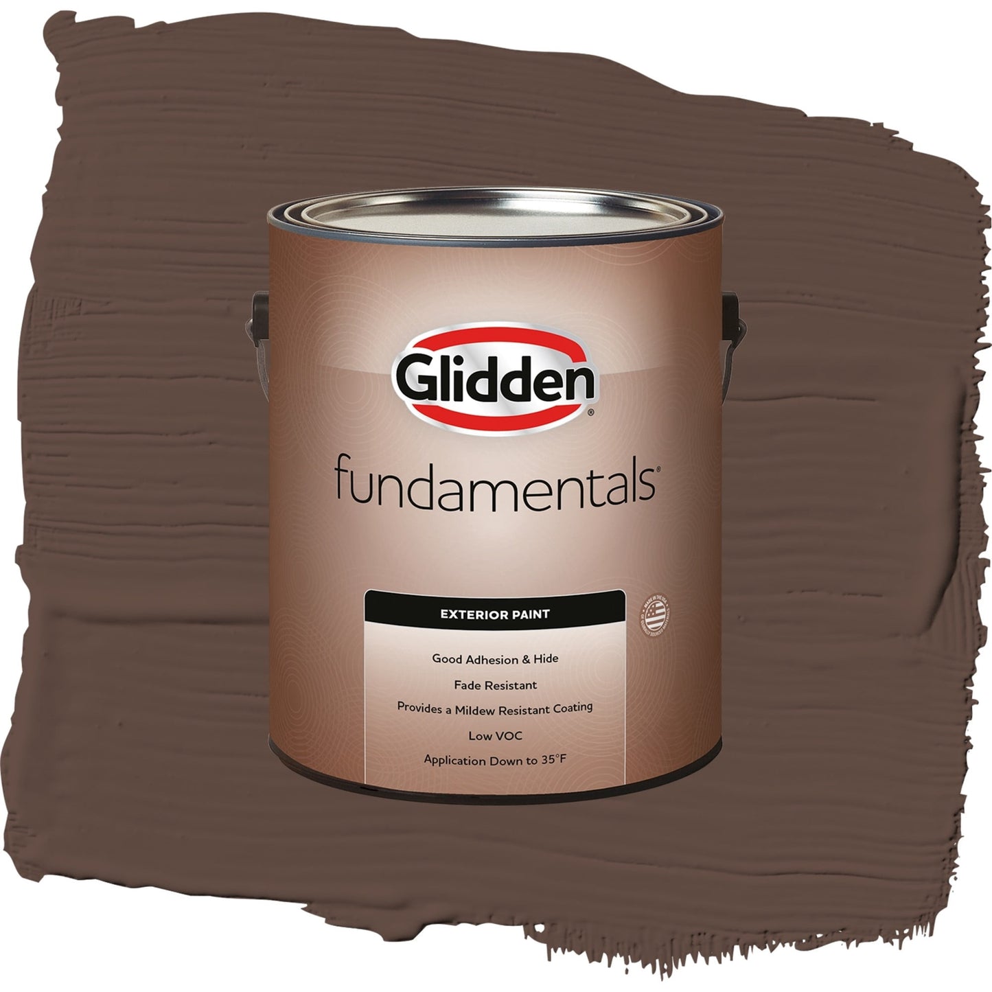 Glidden Fundamentals Little Bear / Brown, Flat Exterior Paint, 1 Gallon