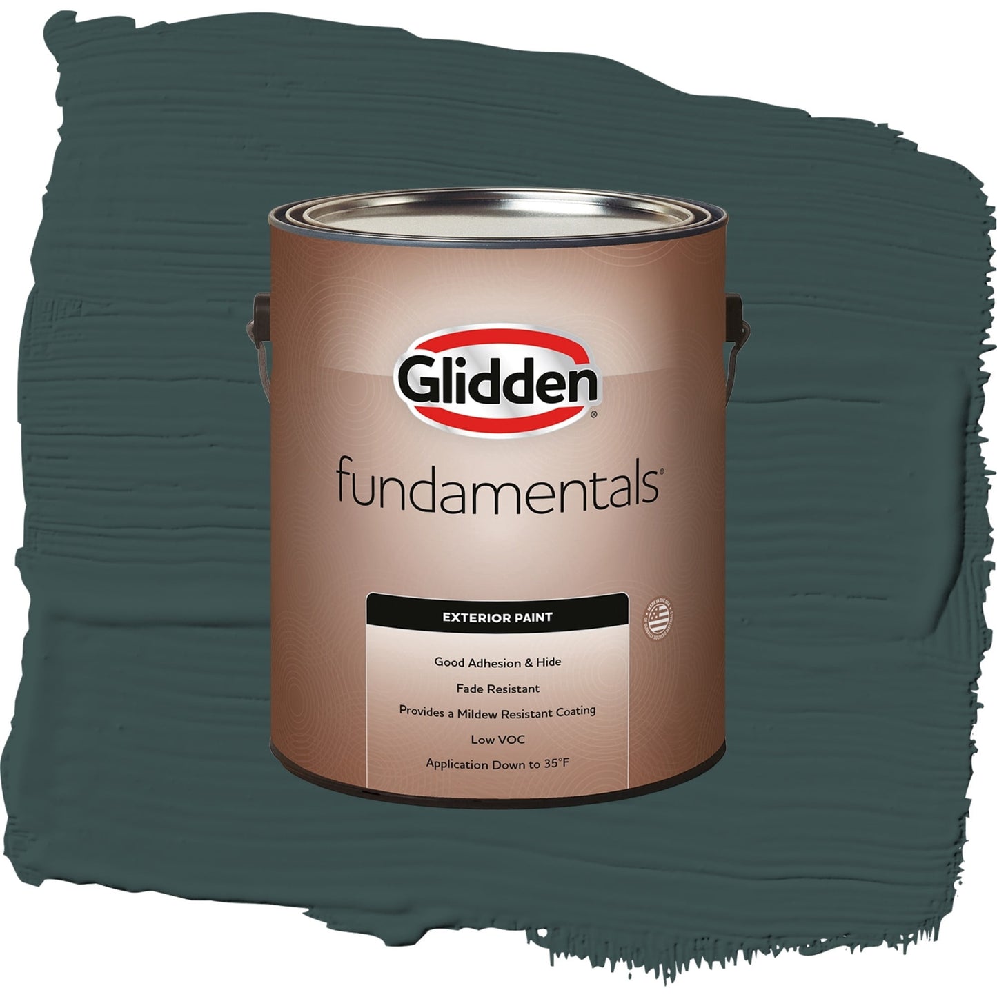 Glidden Fundamentals Night Watch / Green, Flat Exterior Paint, 1 Gallon