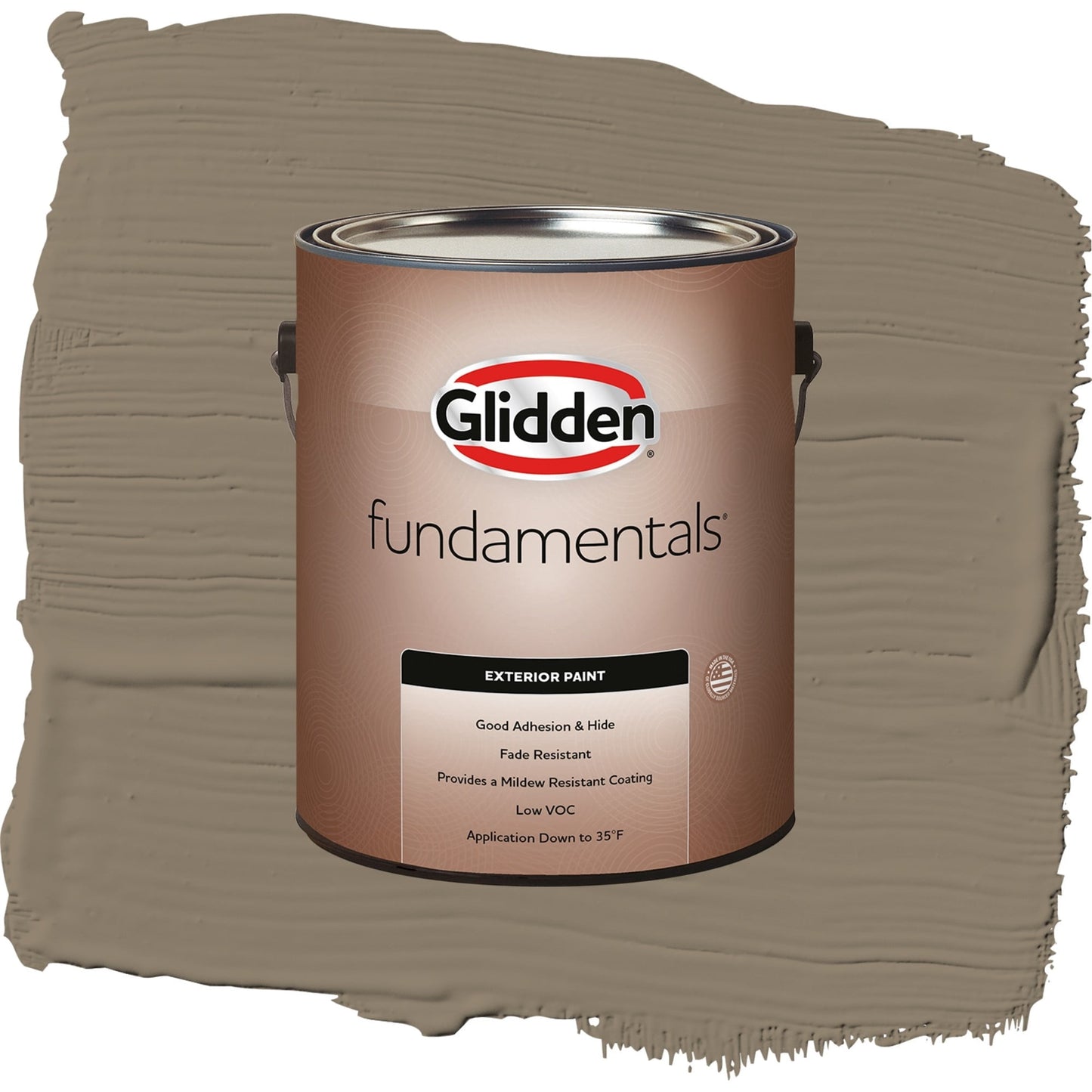 Glidden Fundamentals Patches / Gray, Semi-Gloss Exterior Paint, 1 Gallon