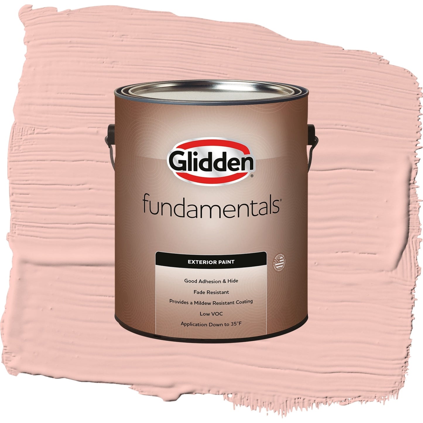 Glidden Fundamentals Peach Ash / Orange, Semi-Gloss Exterior Paint, 1 Gallon