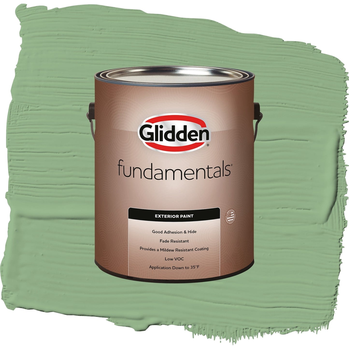 Glidden Fundamentals Pear Cactus / Green, Flat Exterior Paint, 1 Gallon