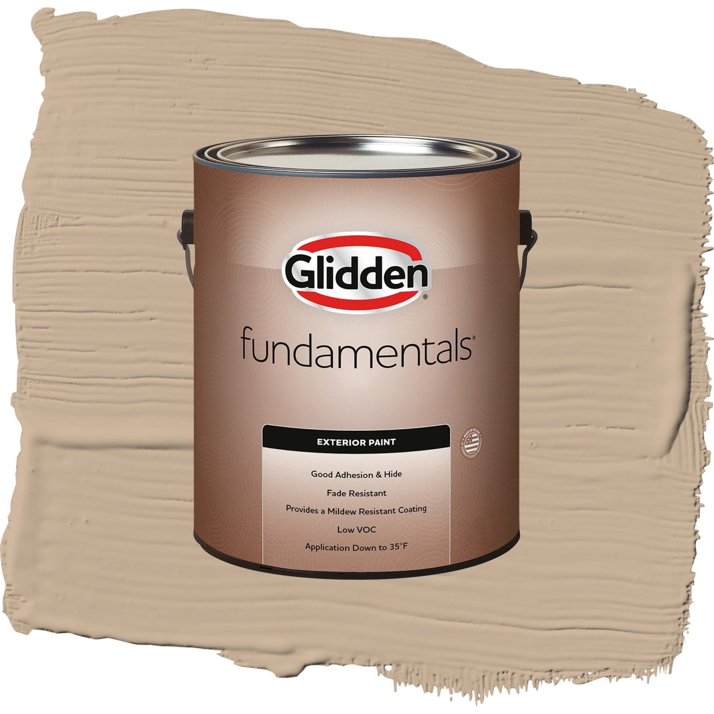 Glidden Fundamentals Persuasion / Beige, Satin Exterior Paint, 1 Gallon