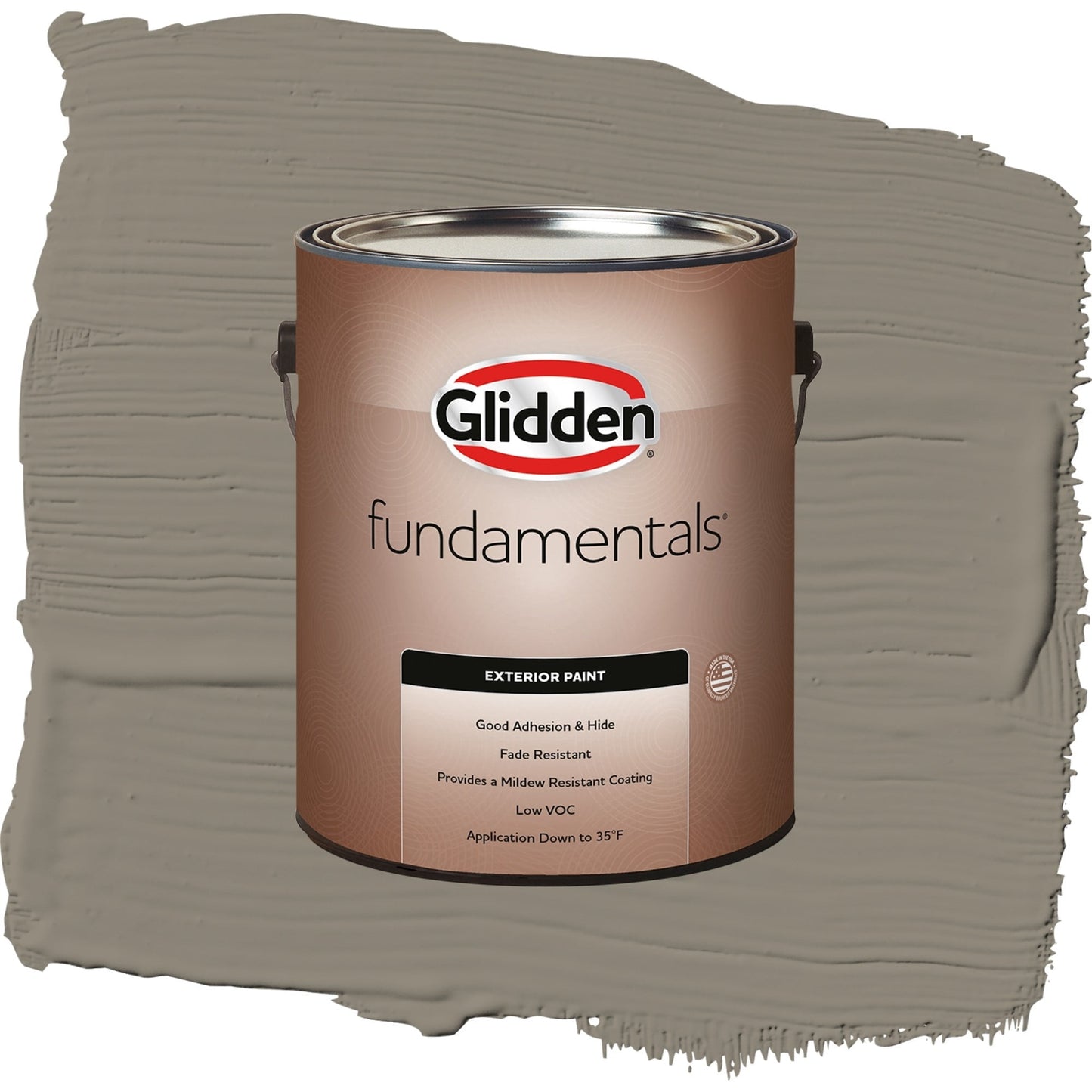 Glidden Fundamentals Roller Coaster / Tan, Satin Exterior Paint, 1 Gallon