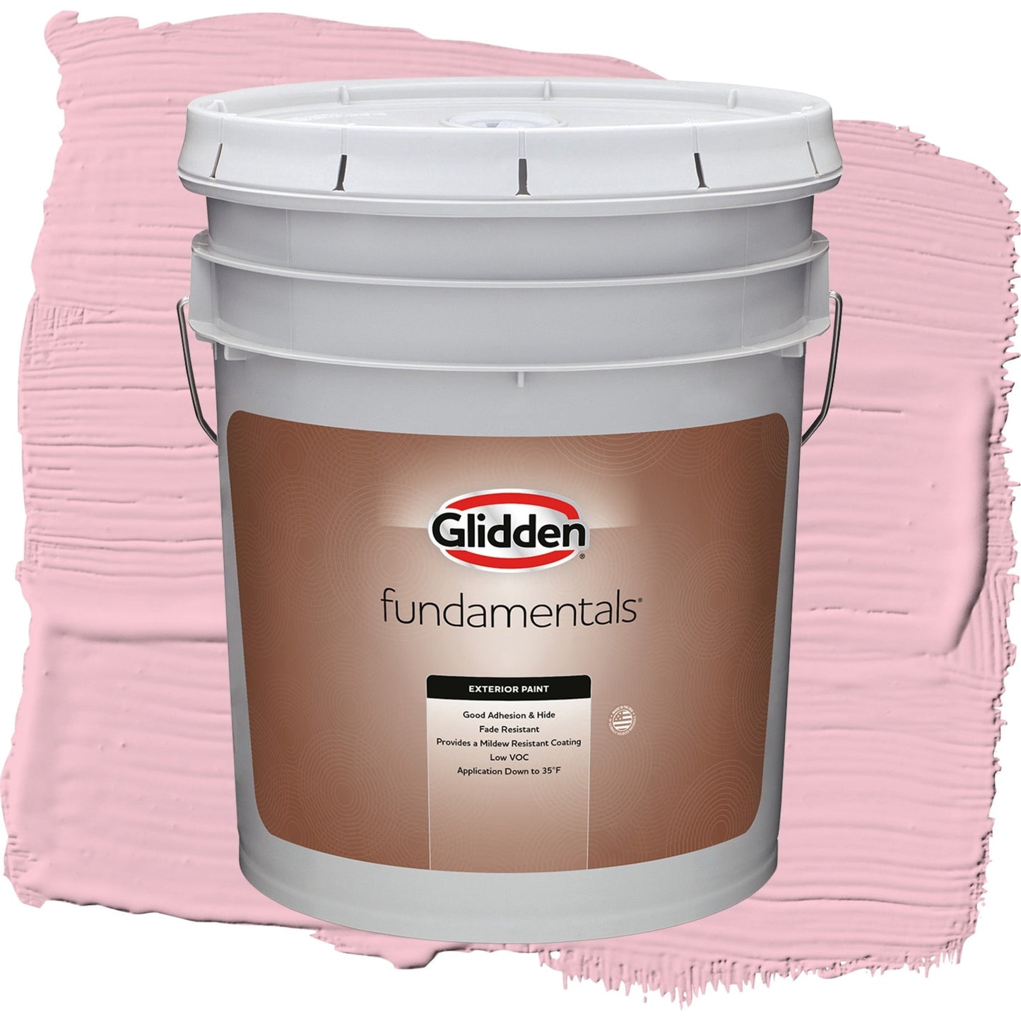 Glidden Fundamentals Rose Melody / Pink, Semi-Gloss Exterior Paint, 5 Gallon