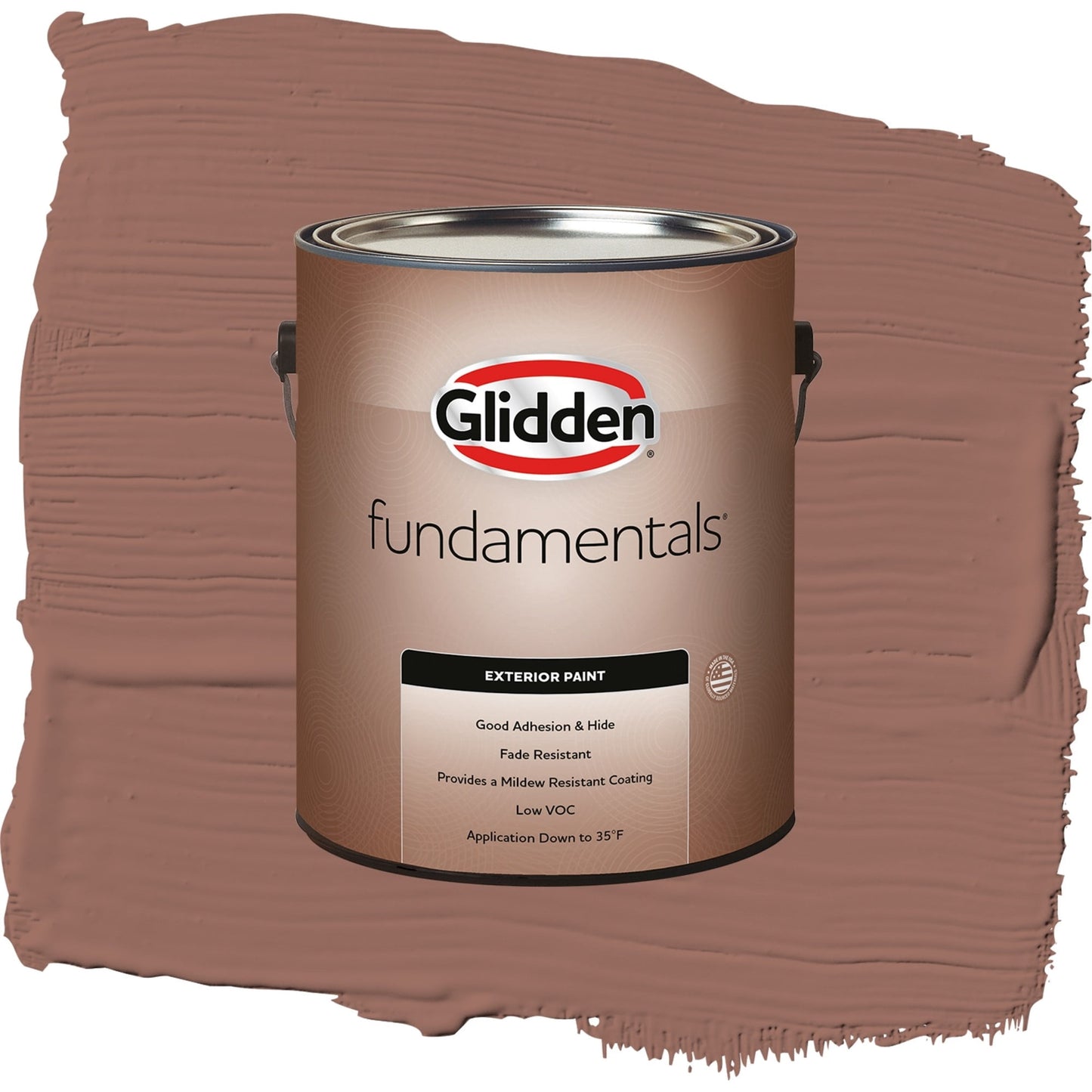 Glidden Fundamentals Safari Brown / Brown, Flat Exterior Paint, 1 Gallon