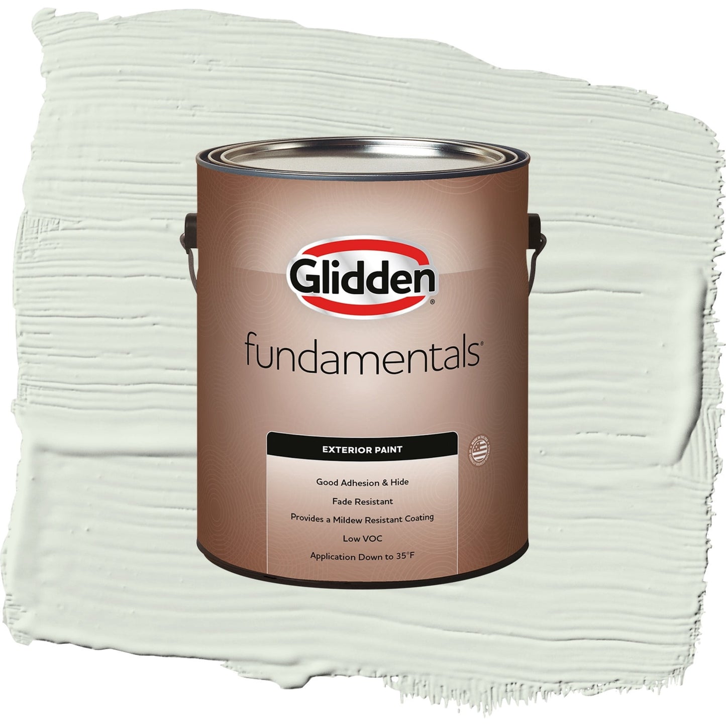 Glidden Fundamentals Salty Breeze / Green, Satin Exterior Paint, 1 Gallon