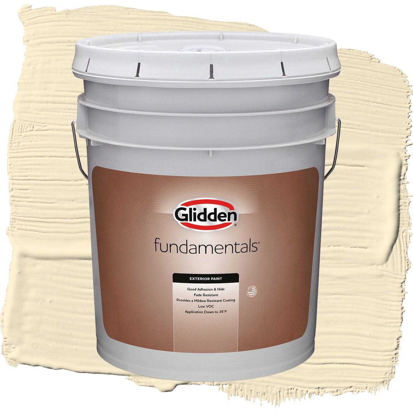 Glidden Fundamentals Soleil / Yellow, Semi-Gloss Exterior Paint, 5 Gallon