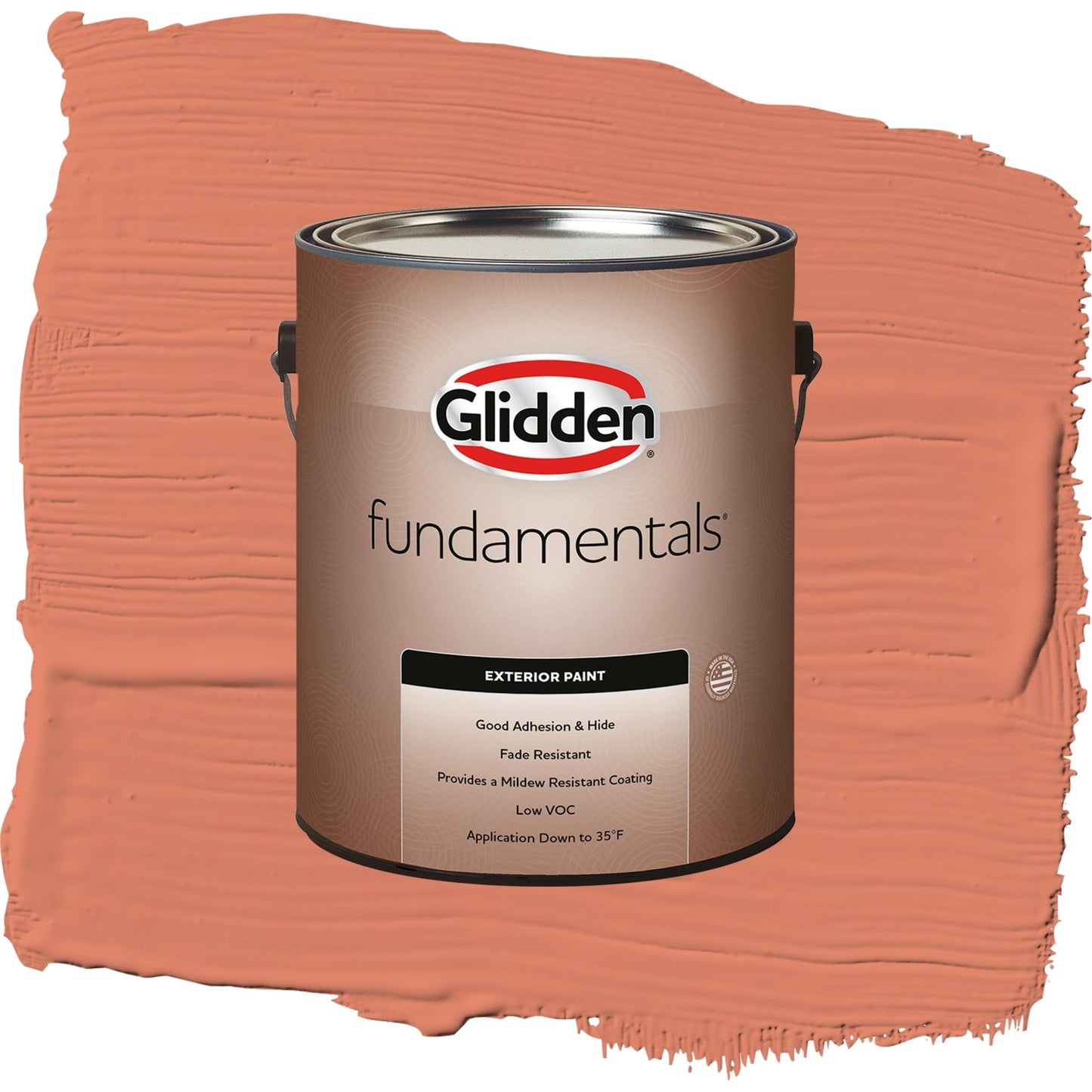 Glidden Fundamentals Summer Sunset / Orange, Flat Exterior Paint, 1 Gallon