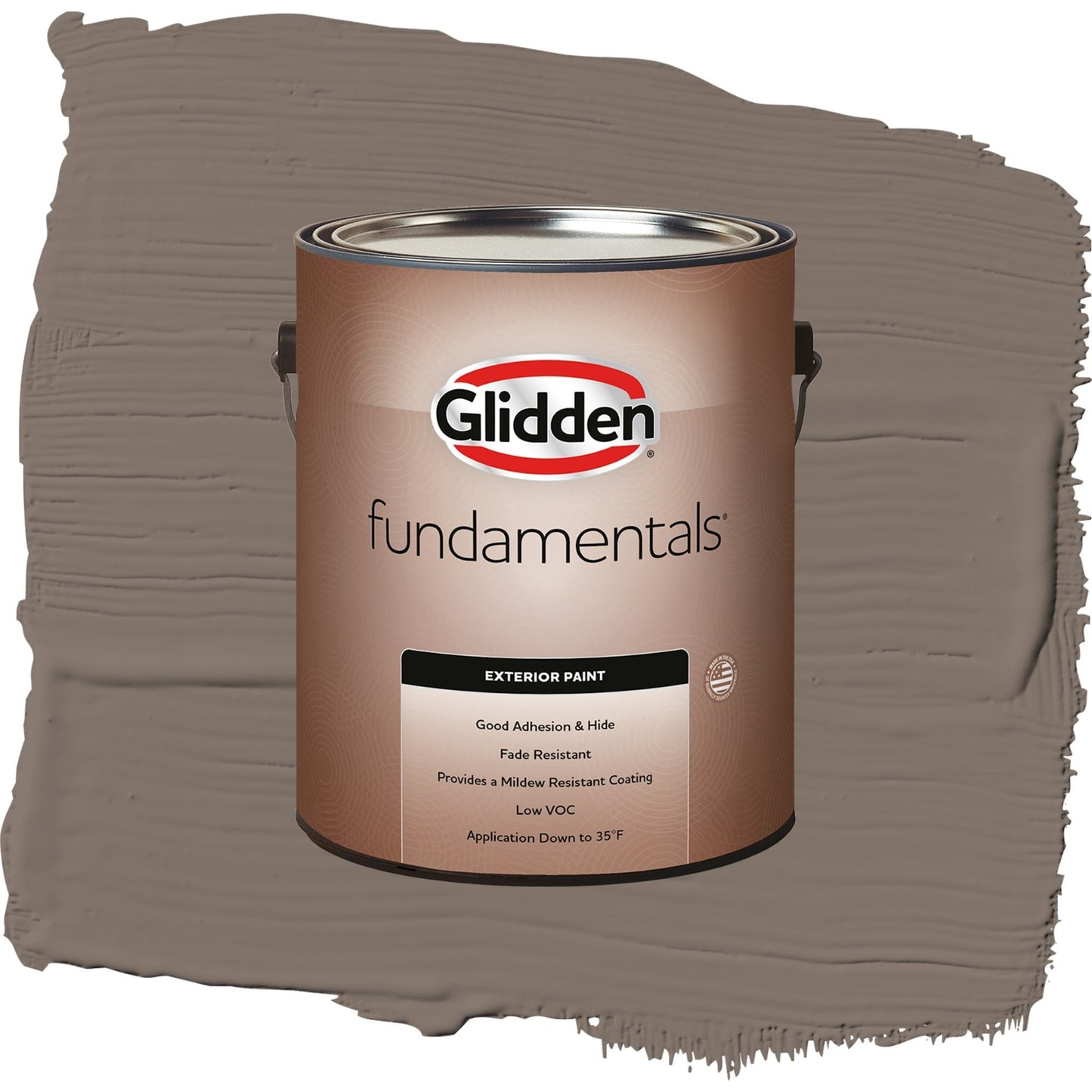Glidden Fundamentals Tattle Tail / Brown, Satin Exterior Paint, 1 Gallon